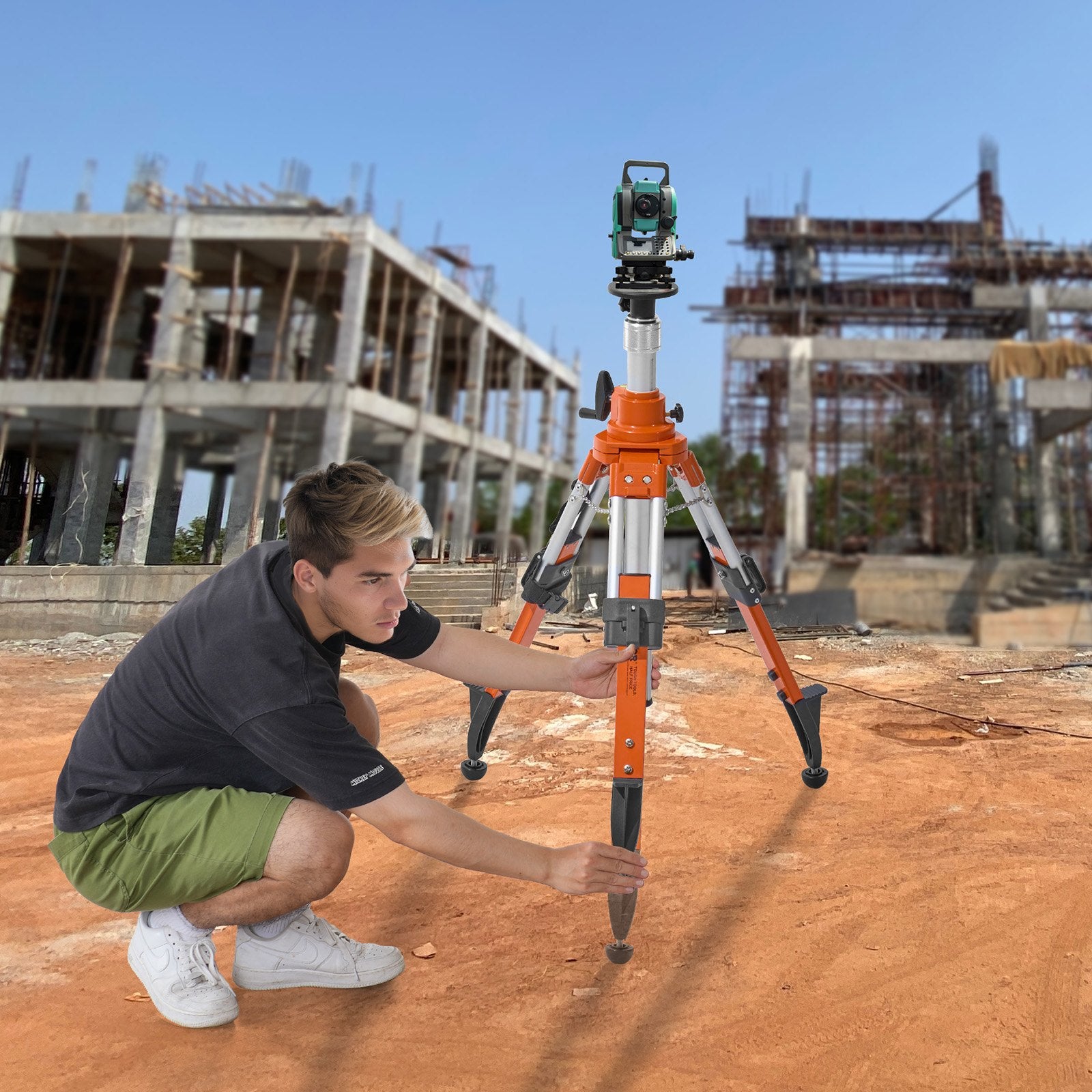 Laser Level Tripod Stand 5/8-11 Thread 27.16-67.71in Adjustable Heavy Duty
