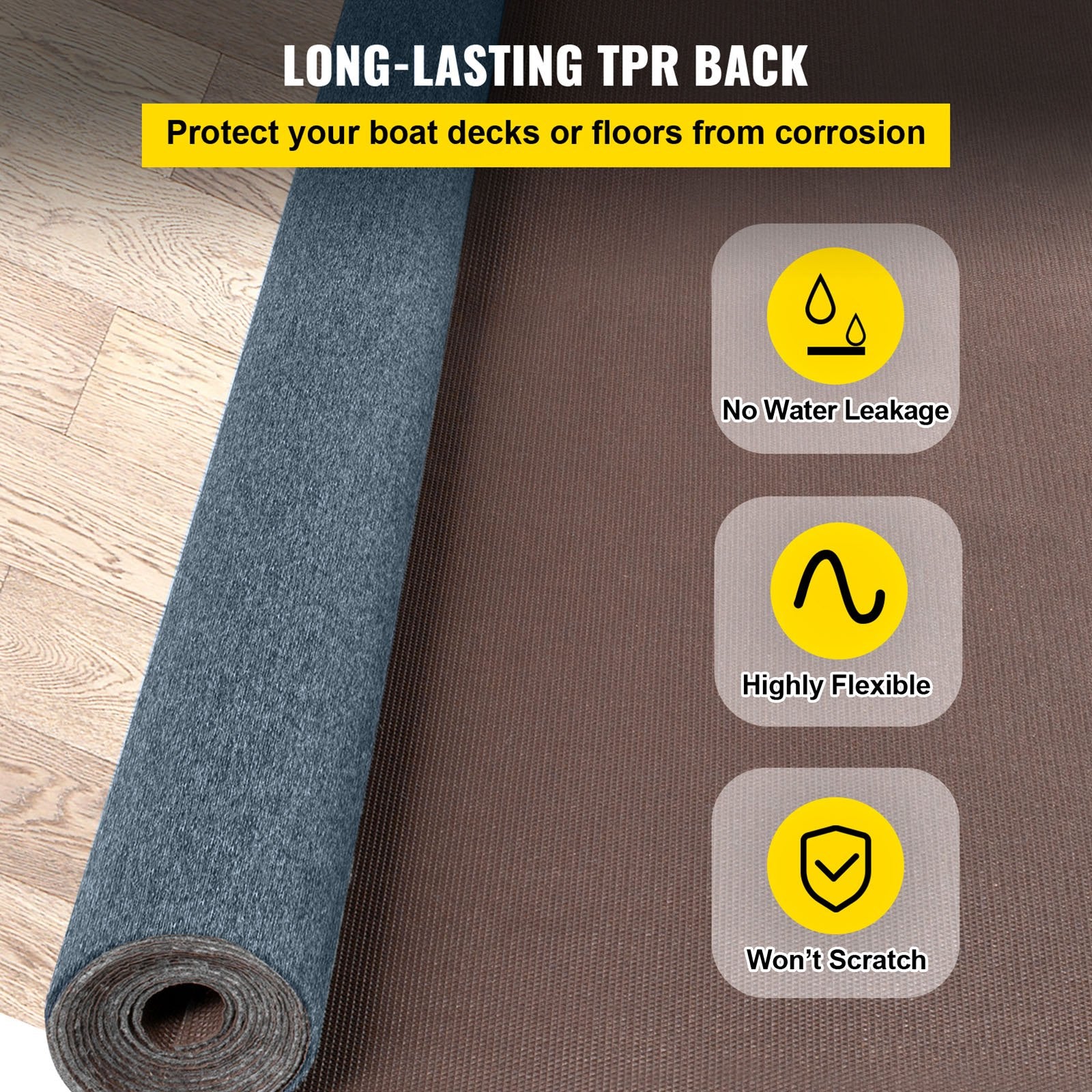 Marine Carpet 6x13' Boat Area Rug Roll Cutpile In/Outdoor Patio Deck Gray