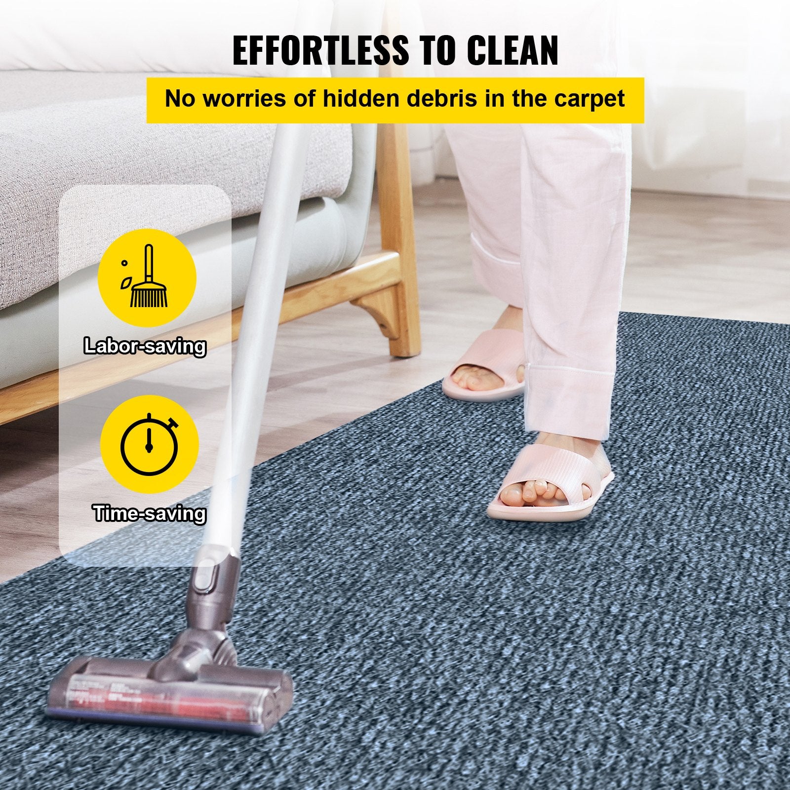 Gray Marine Carpet 6x23ft Boat Indoor Outdoor Anti-Slide Waterproof Easy Clean