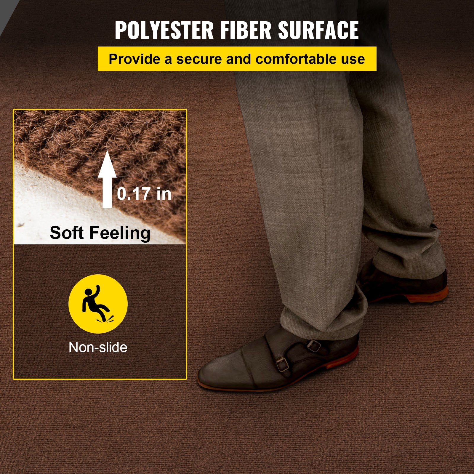 Marine Carpet 6x13ft Deep Brown Boat Indoor Outdoor Waterproof TPR Backing Roll