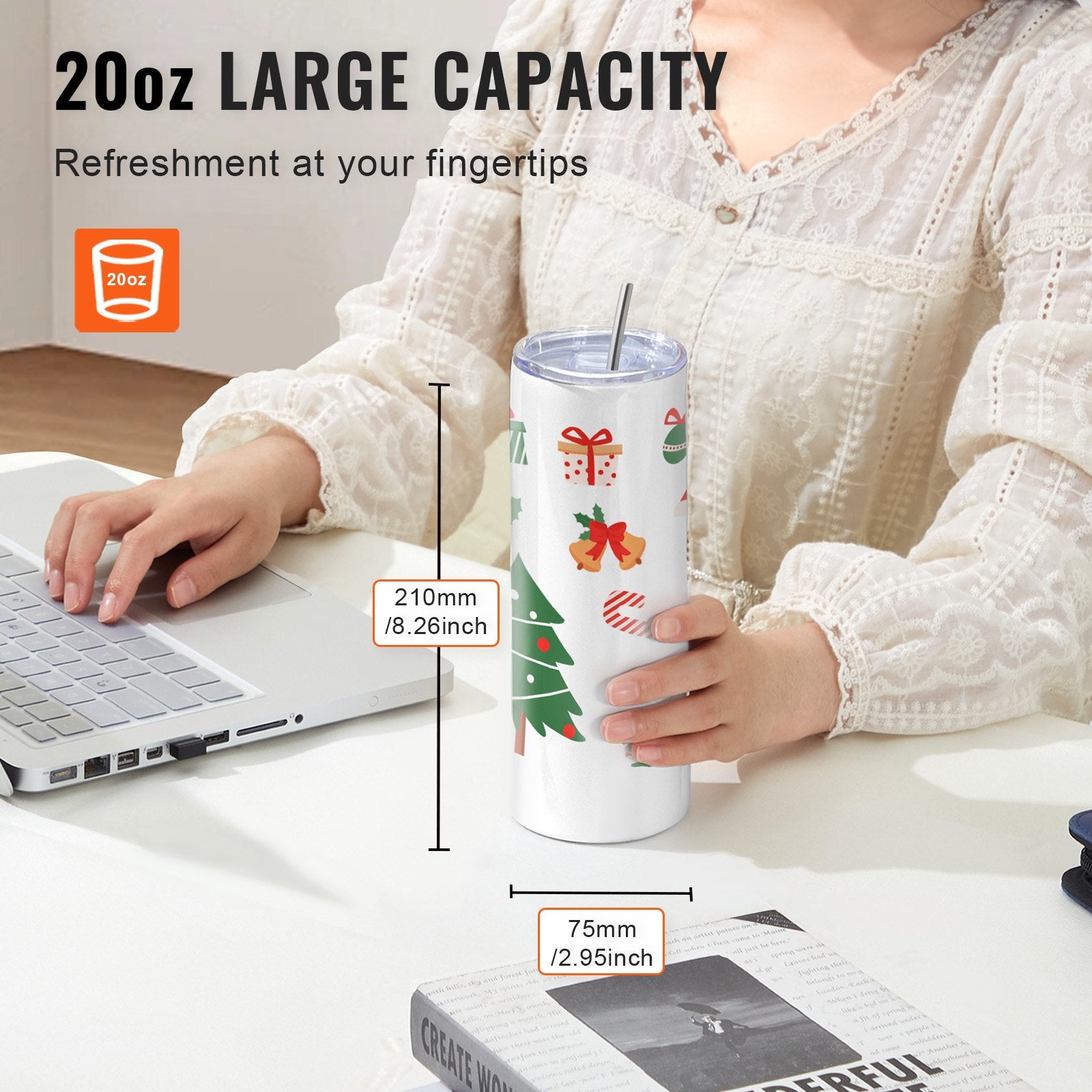 50 Pack 20oz Straight Sublimation Tumblers Stainless Steel Double Wall Cups