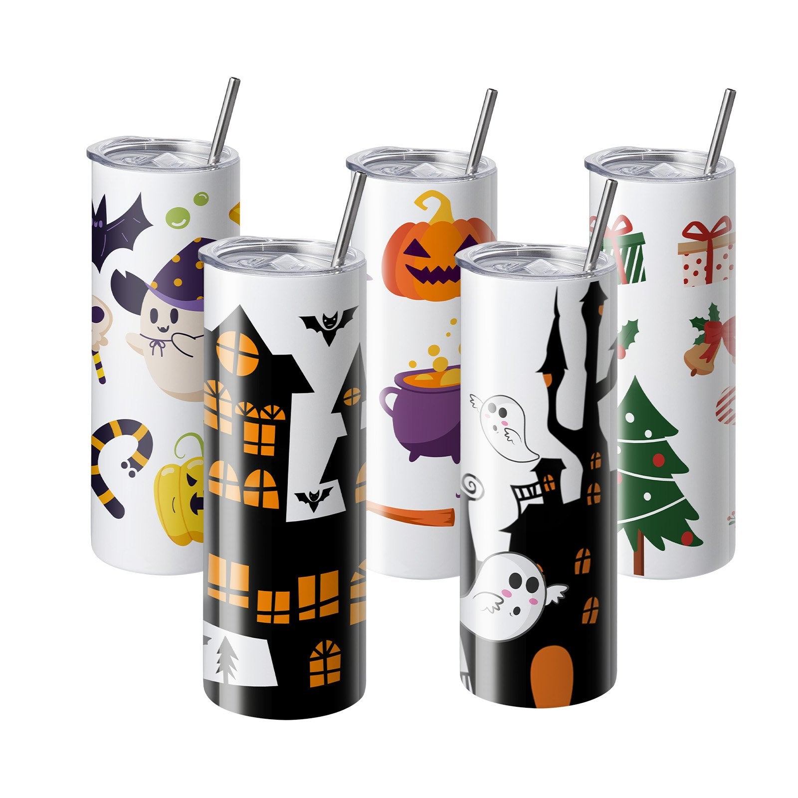 50 Pack 20oz Straight Sublimation Tumblers Stainless Steel Double Wall Cups