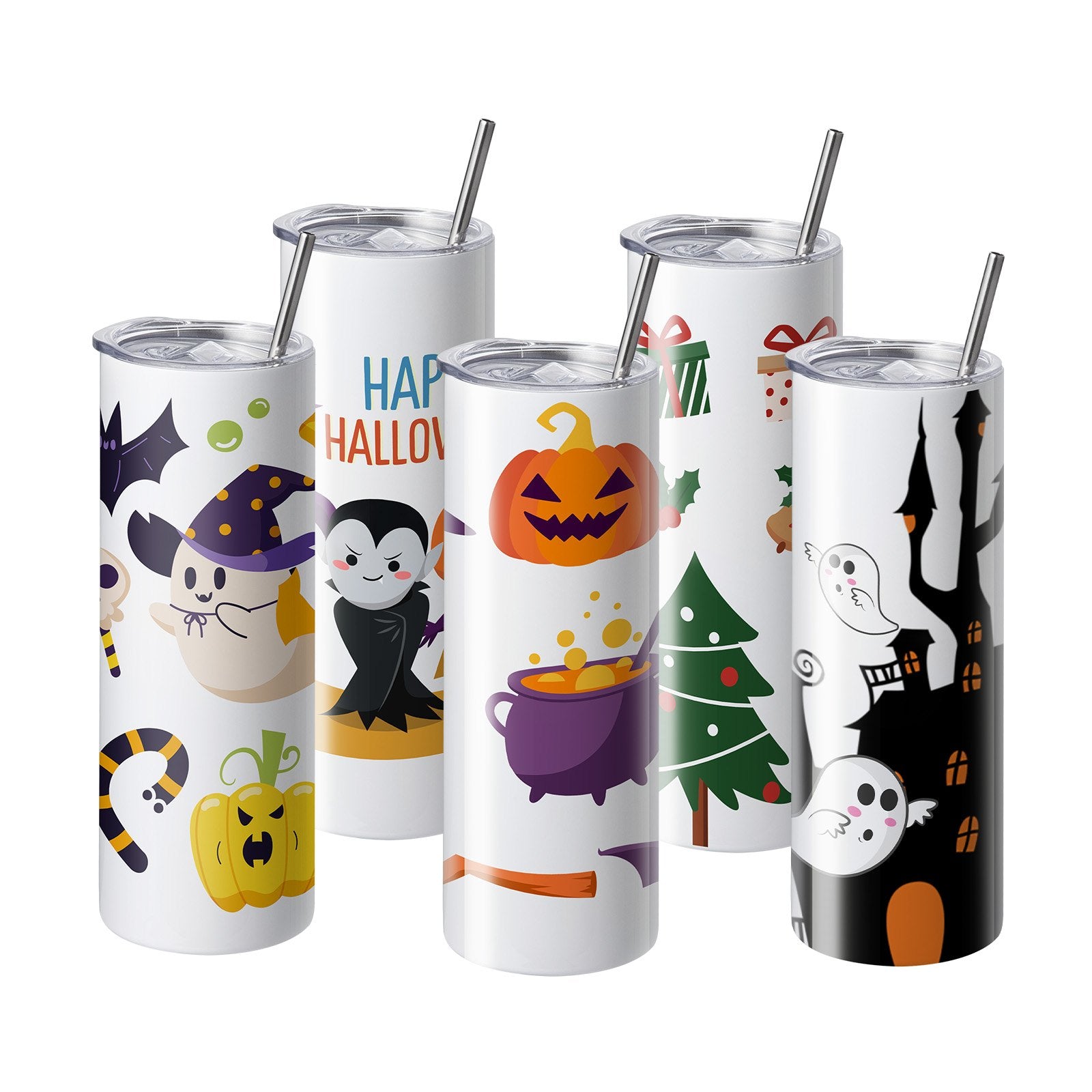 50 Pack 20oz Straight Sublimation Tumblers Stainless Steel Double Wall Cups