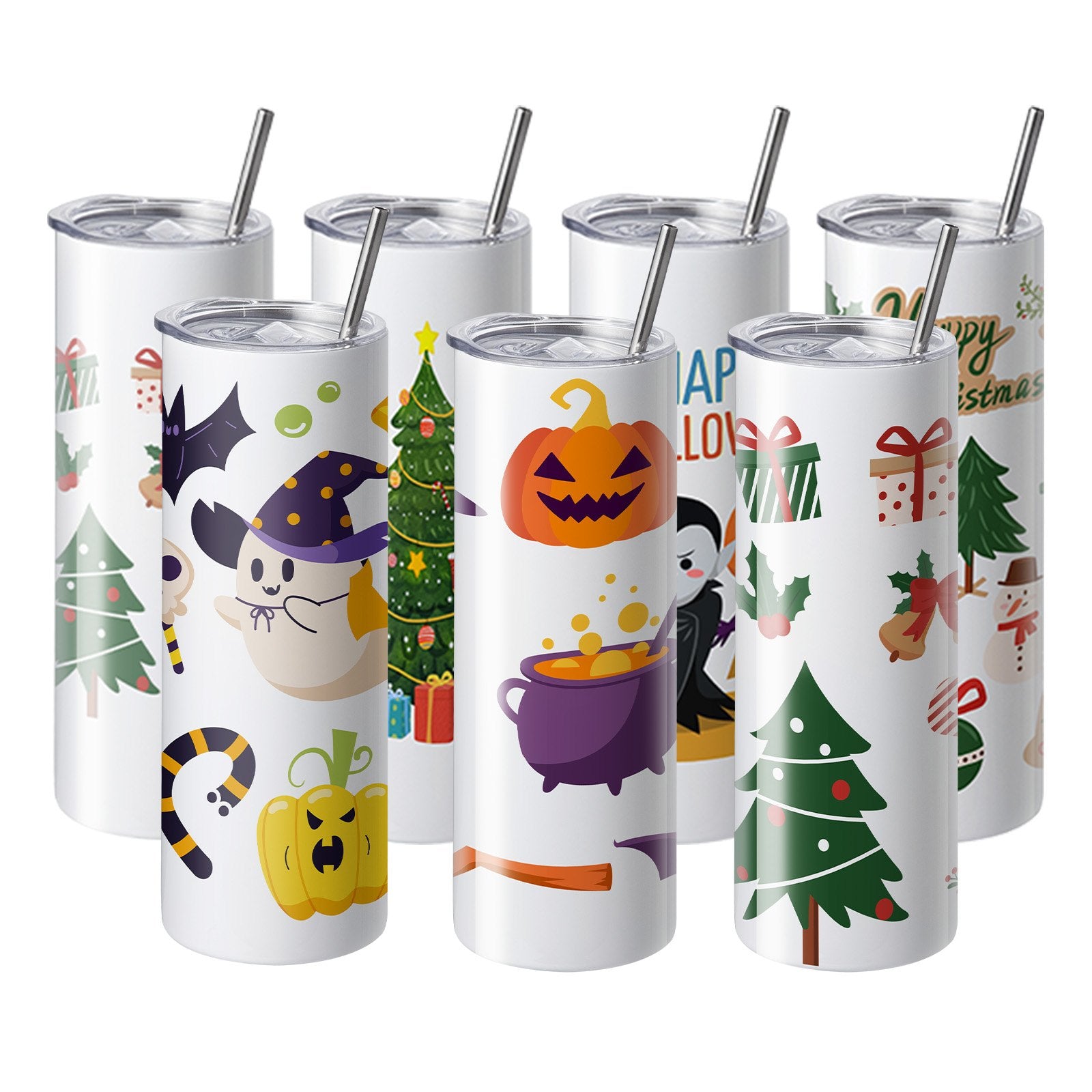 50 Pack 20oz Straight Sublimation Tumblers Stainless Steel Double Wall Cups