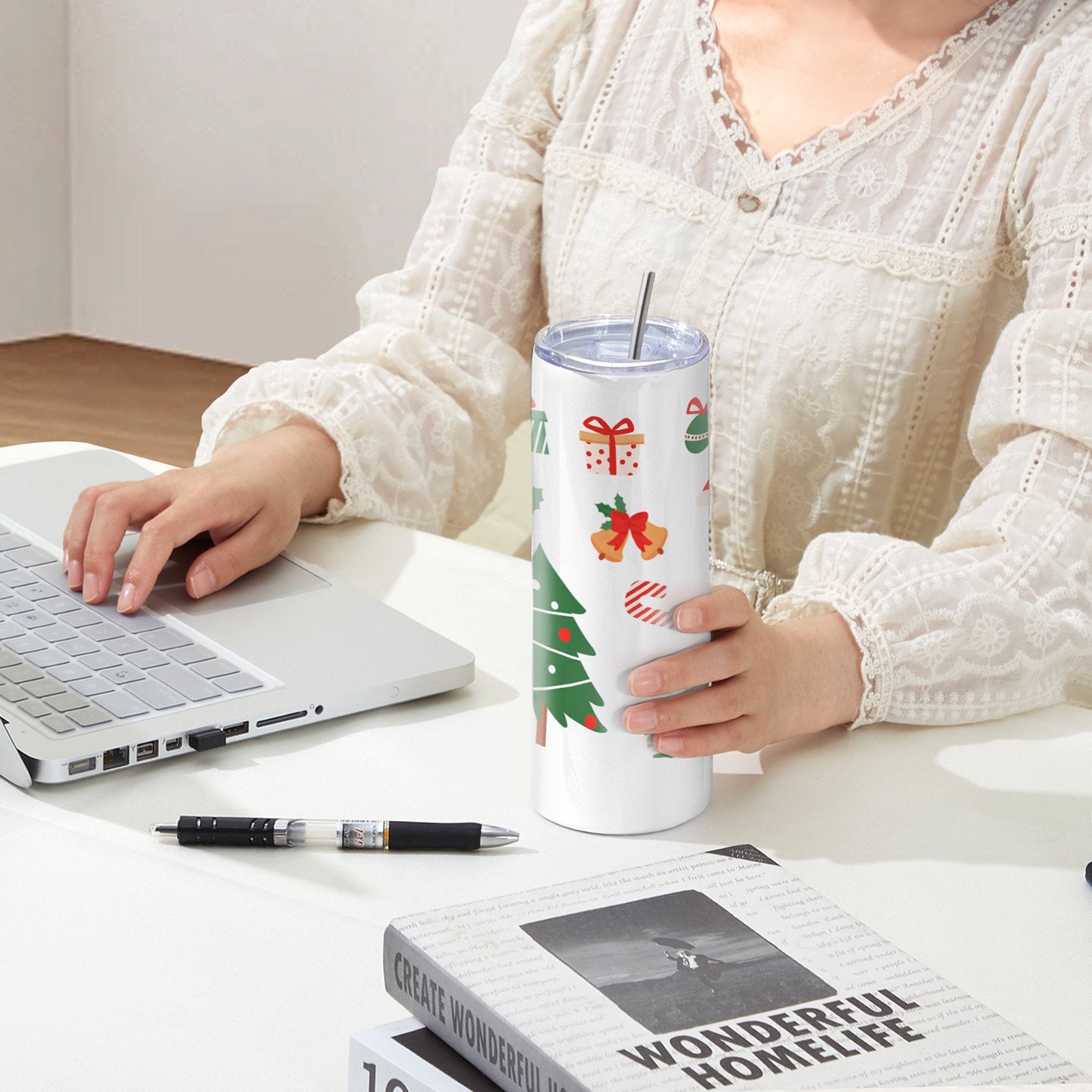 Straight Sublimation Tumblers 8 Pack 30oz Stainless Steel Double Wall Cups Lid