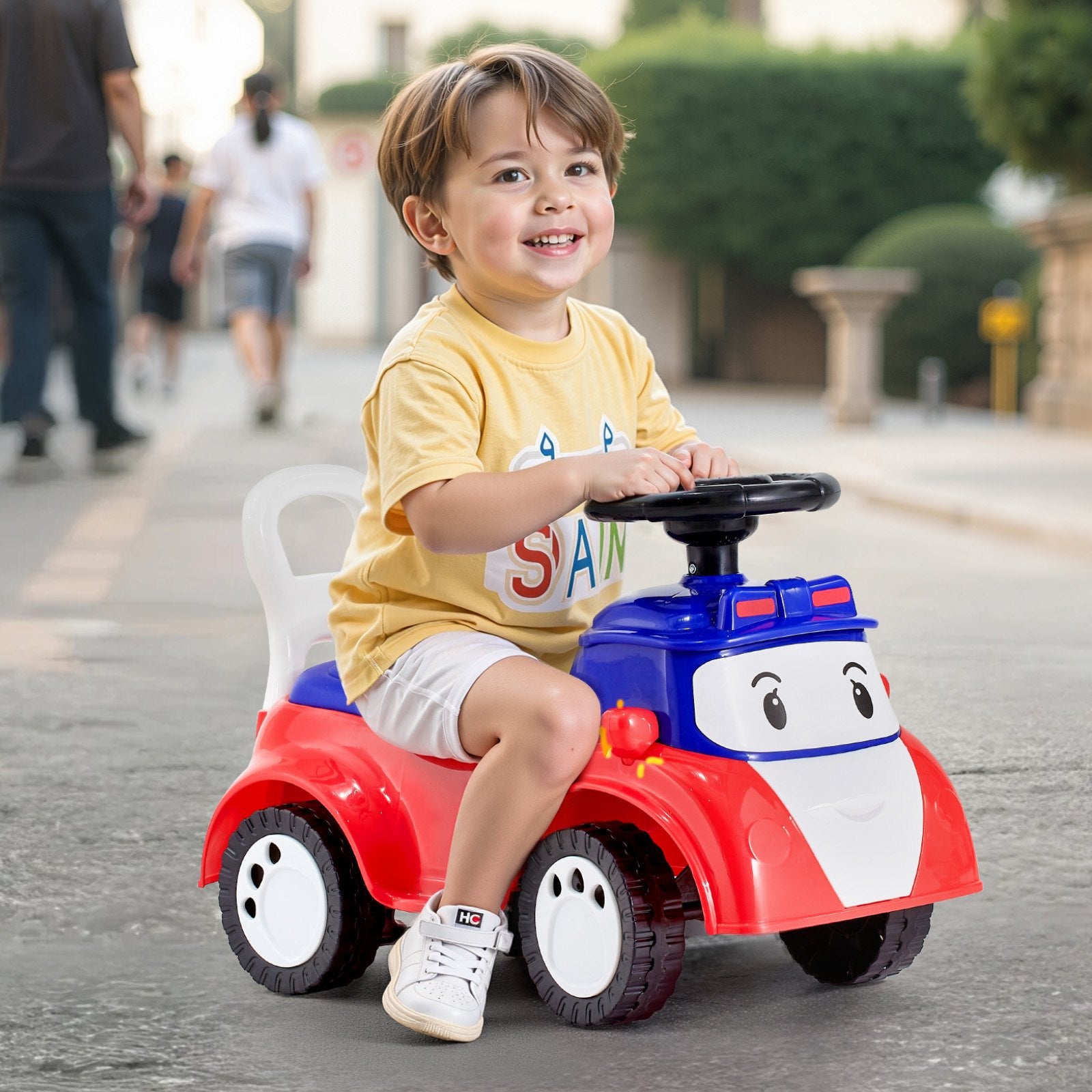 Ride On Toddler Push Car with Music, Storage, Foot-to-Floor, Red