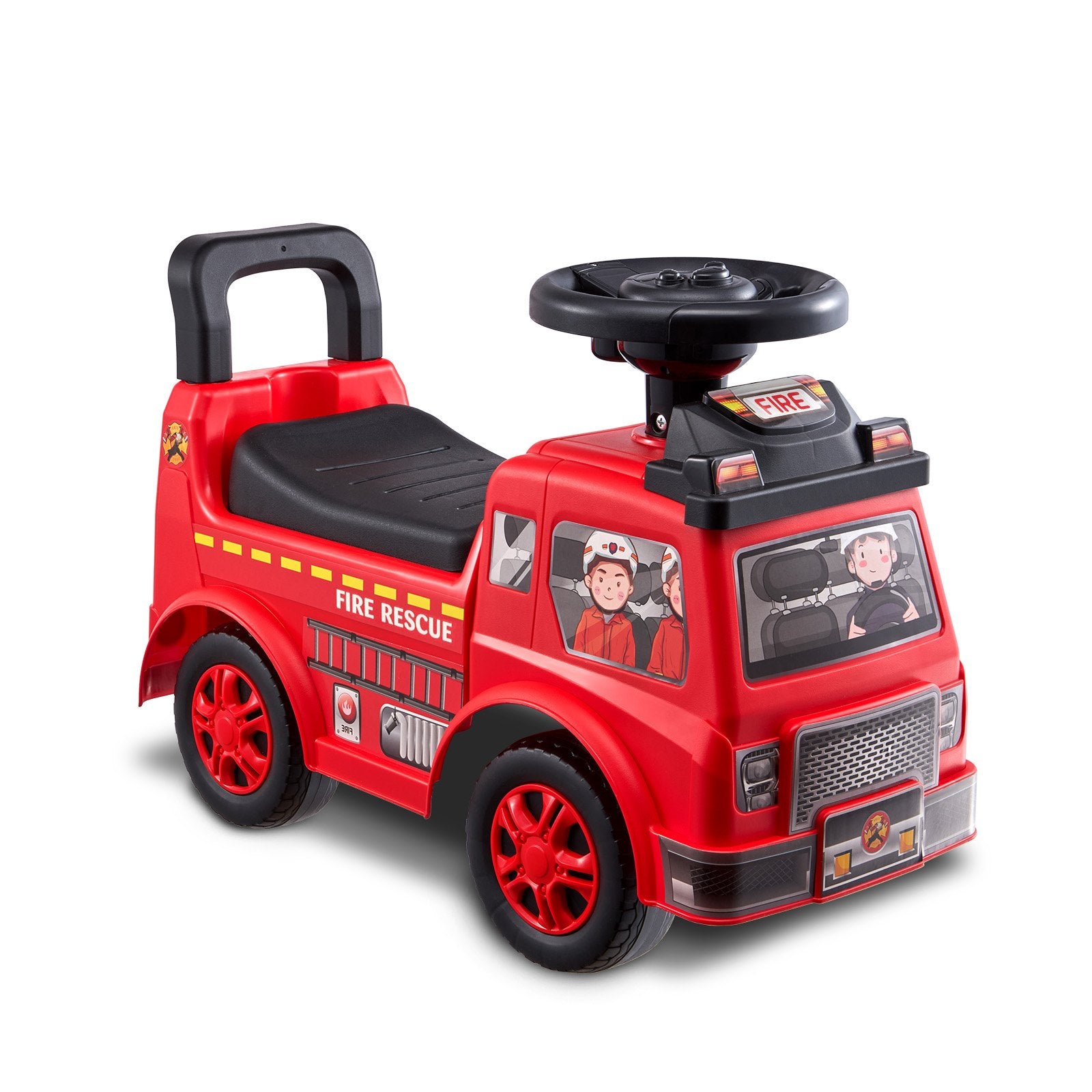 Ride On Push Car for Toddlers 1-3 Years with Music Steering Wheel Red