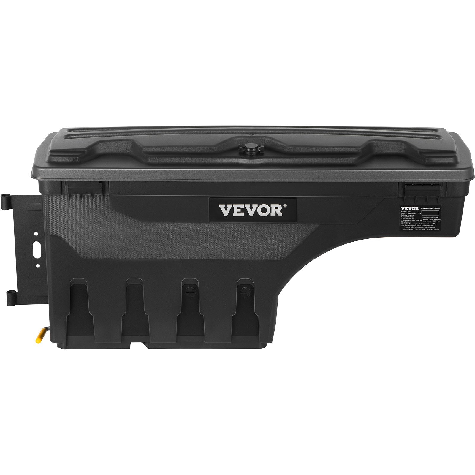 Truck Bed Storage Box 25L ABS Lockable Wheel Well Tool Box for Ford F-150
