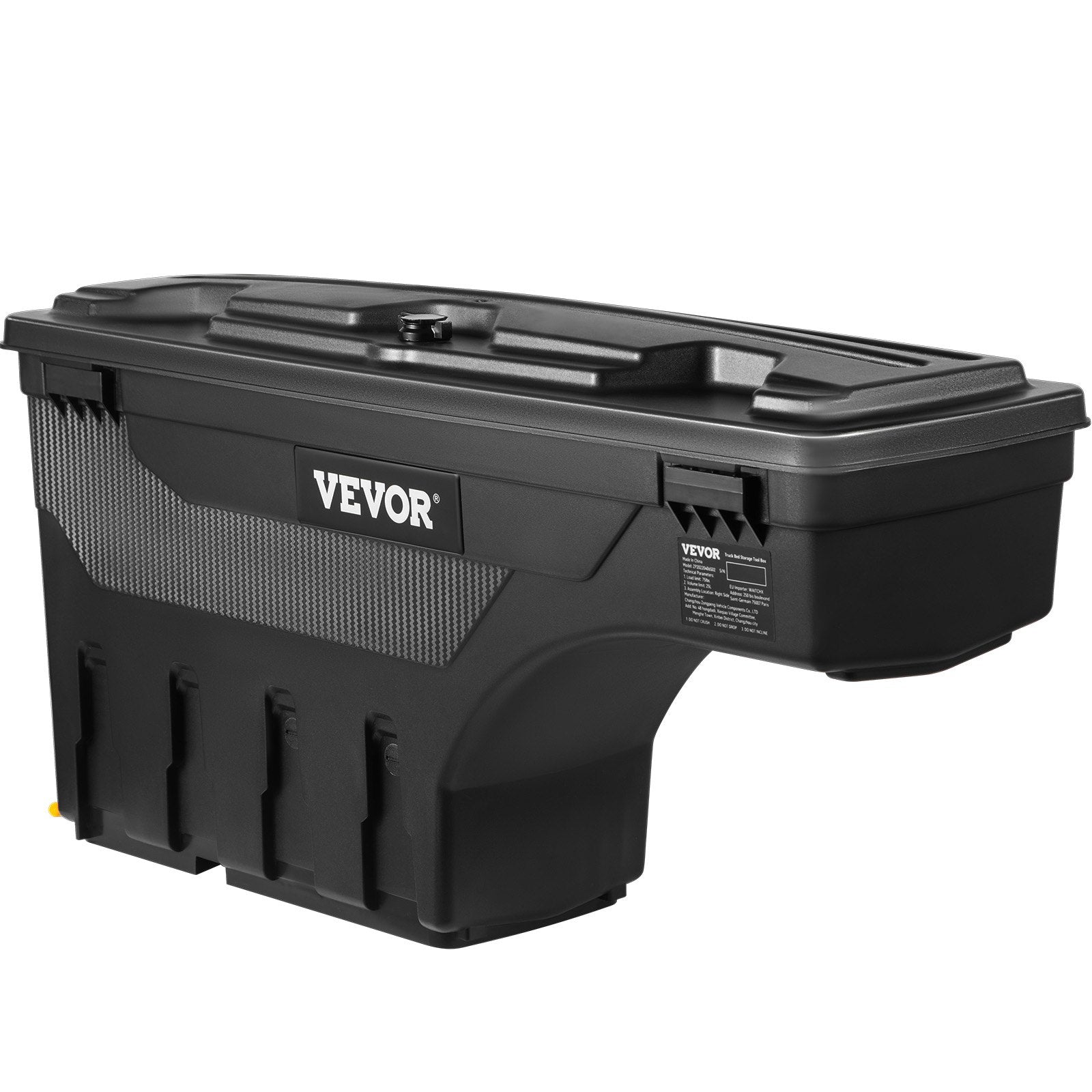 Truck Bed Storage Box 25L ABS Lockable Wheel Well Tool Box for Ford F-150