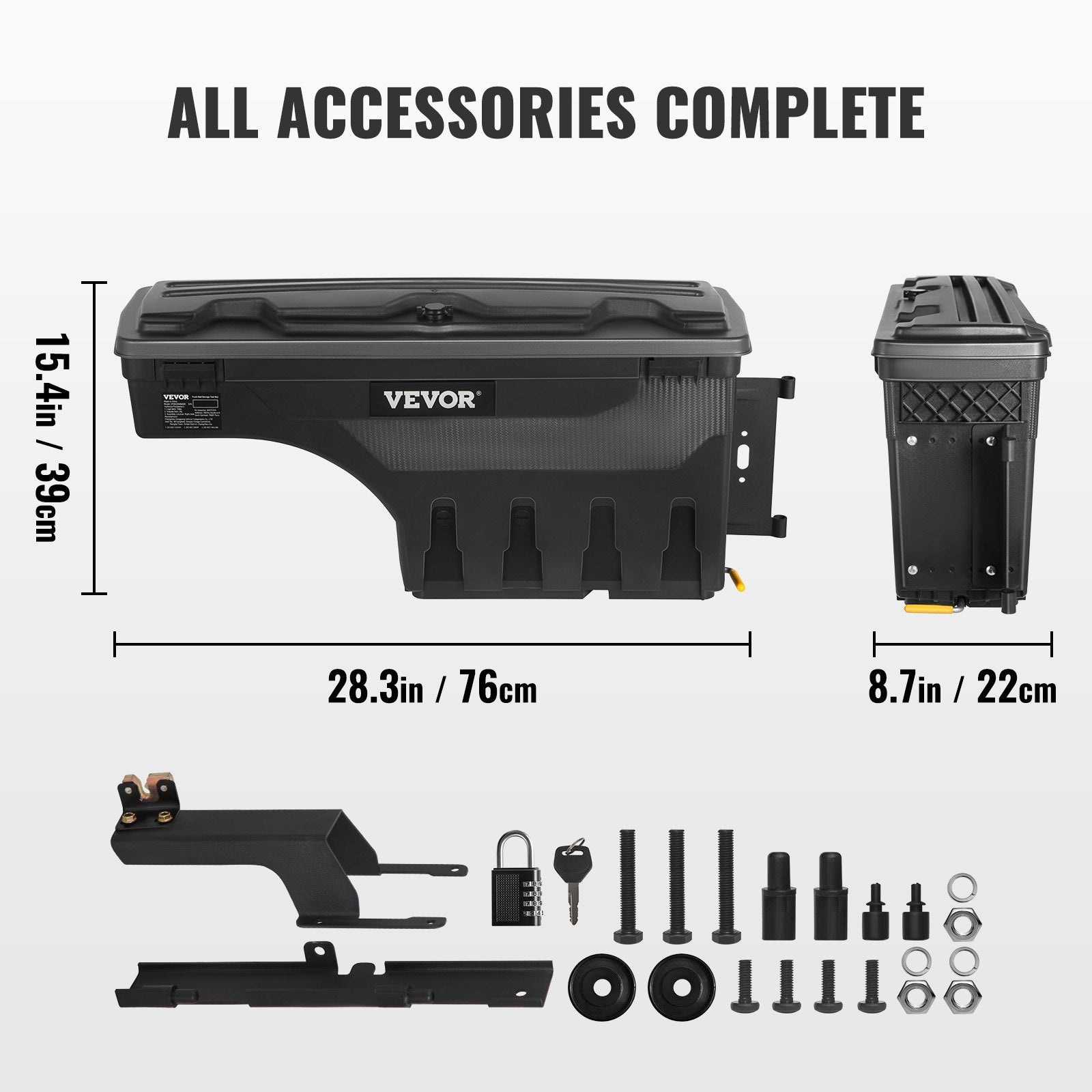 Truck Bed Storage Box Lockable Swing Case 25L for Ford F-150 2015-2021