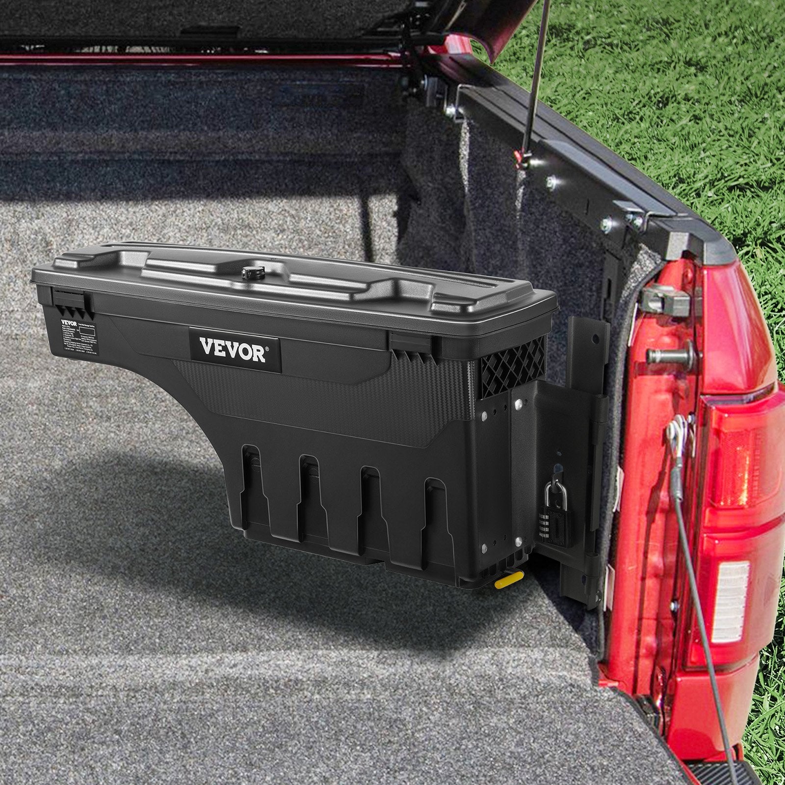 Truck Bed Storage Box Lockable Swing Case 25L for Ford F-150 2015-2021