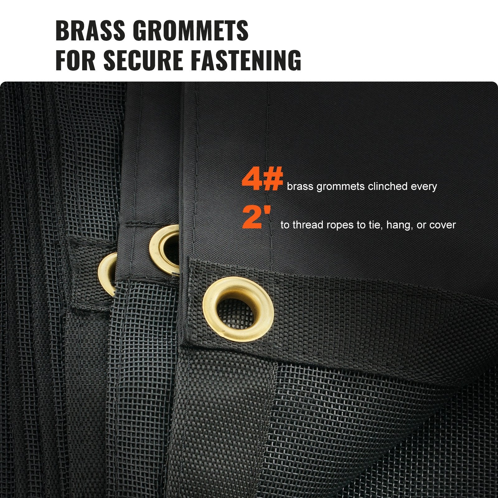 Dump Truck Mesh Tarp 5x14ft PVC Coated Black Heavy Duty with Brass Grommets