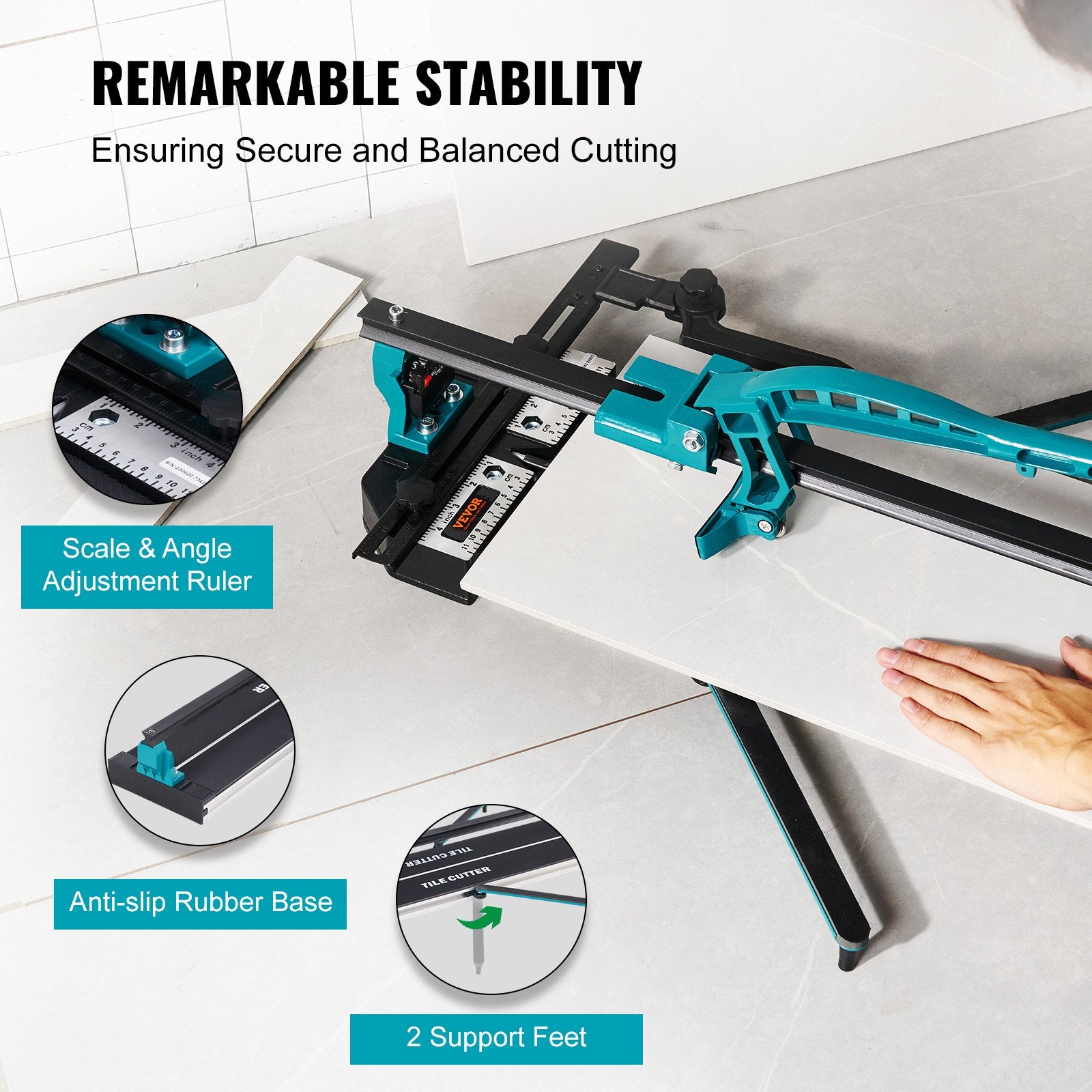 Manual Tile Cutter 1000mm Porcelain Ceramic Tungsten Carbide Wheel Infrared