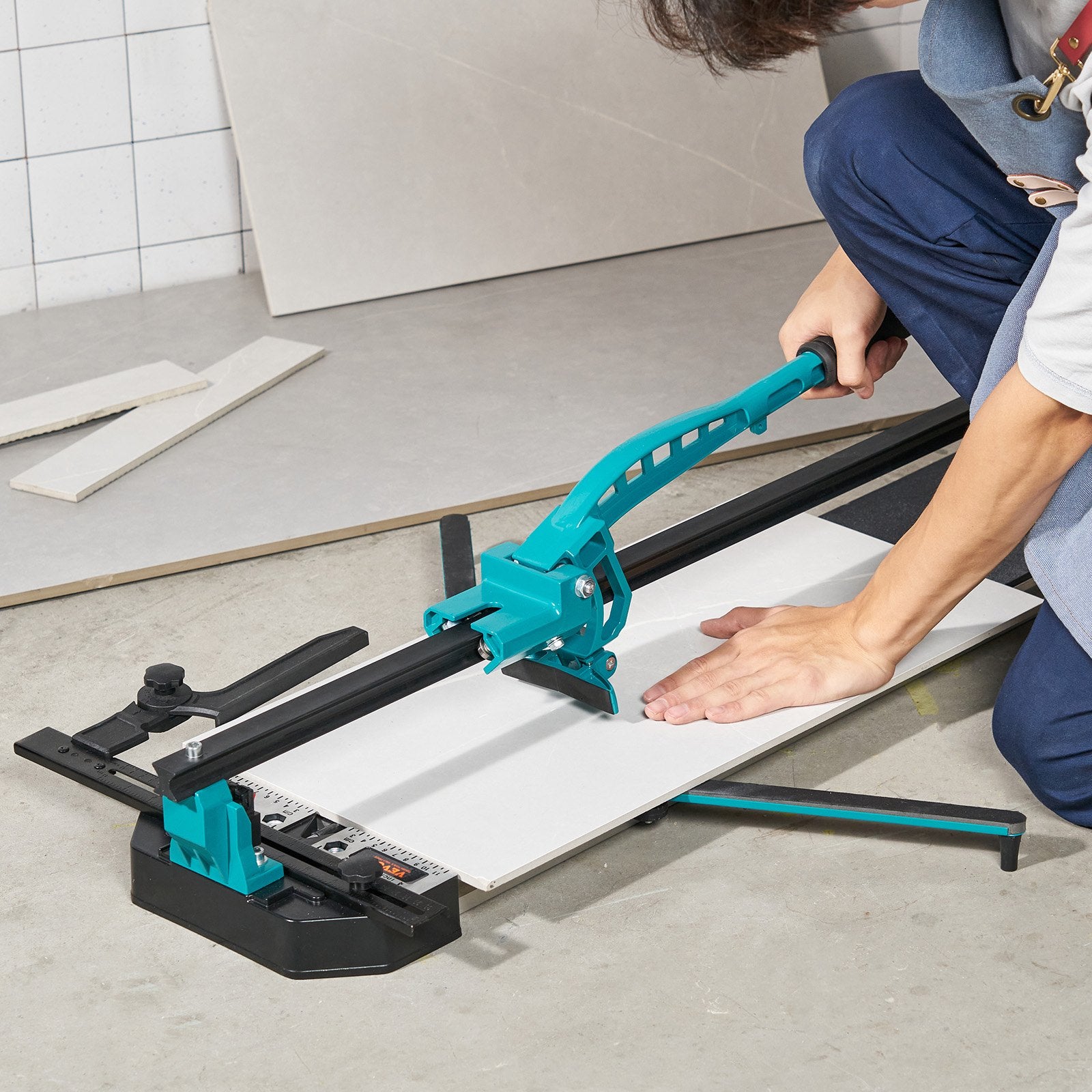 Manual Tile Cutter 1000mm Porcelain Ceramic Tungsten Carbide Wheel Infrared