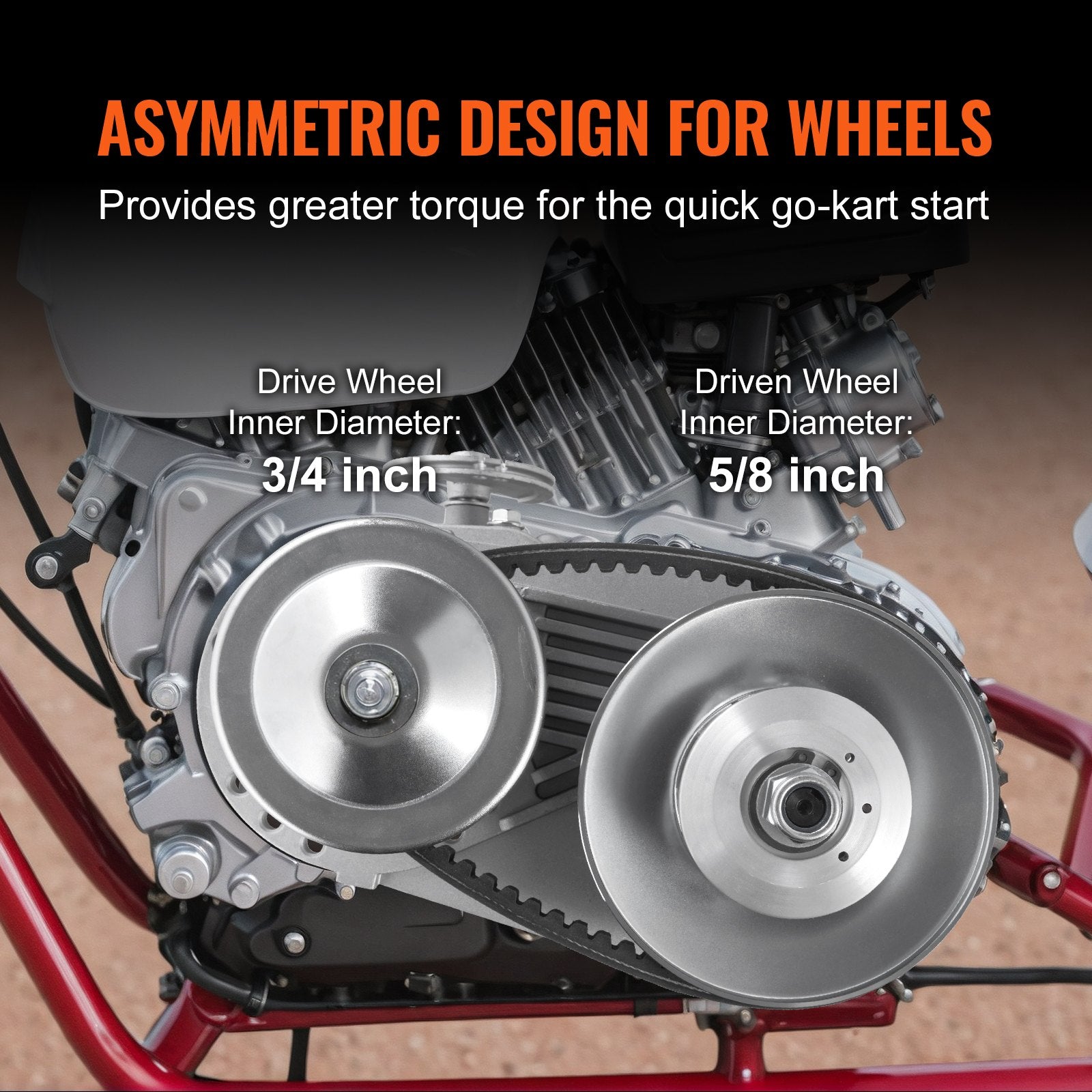 Drive Clutch for 2-8HP Engines, 2000 RPM, Durable with Belt & Accessories