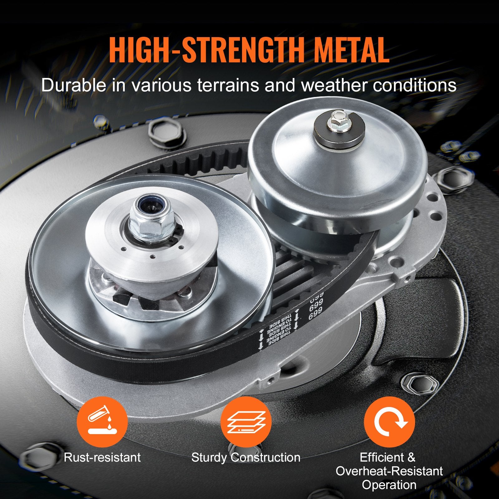 Drive Clutch for 2-8HP Engines, 2000 RPM, Durable with Belt & Accessories