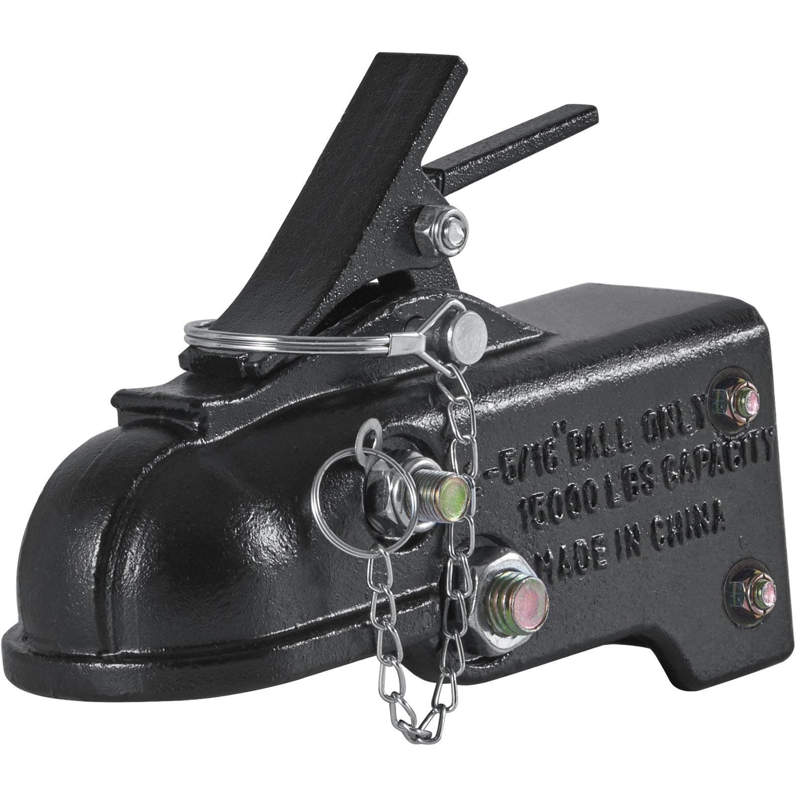 Adjustable Trailer Coupler, Heavy Duty Cast, 2-5/16" Hitch, 15000 lbs, Black