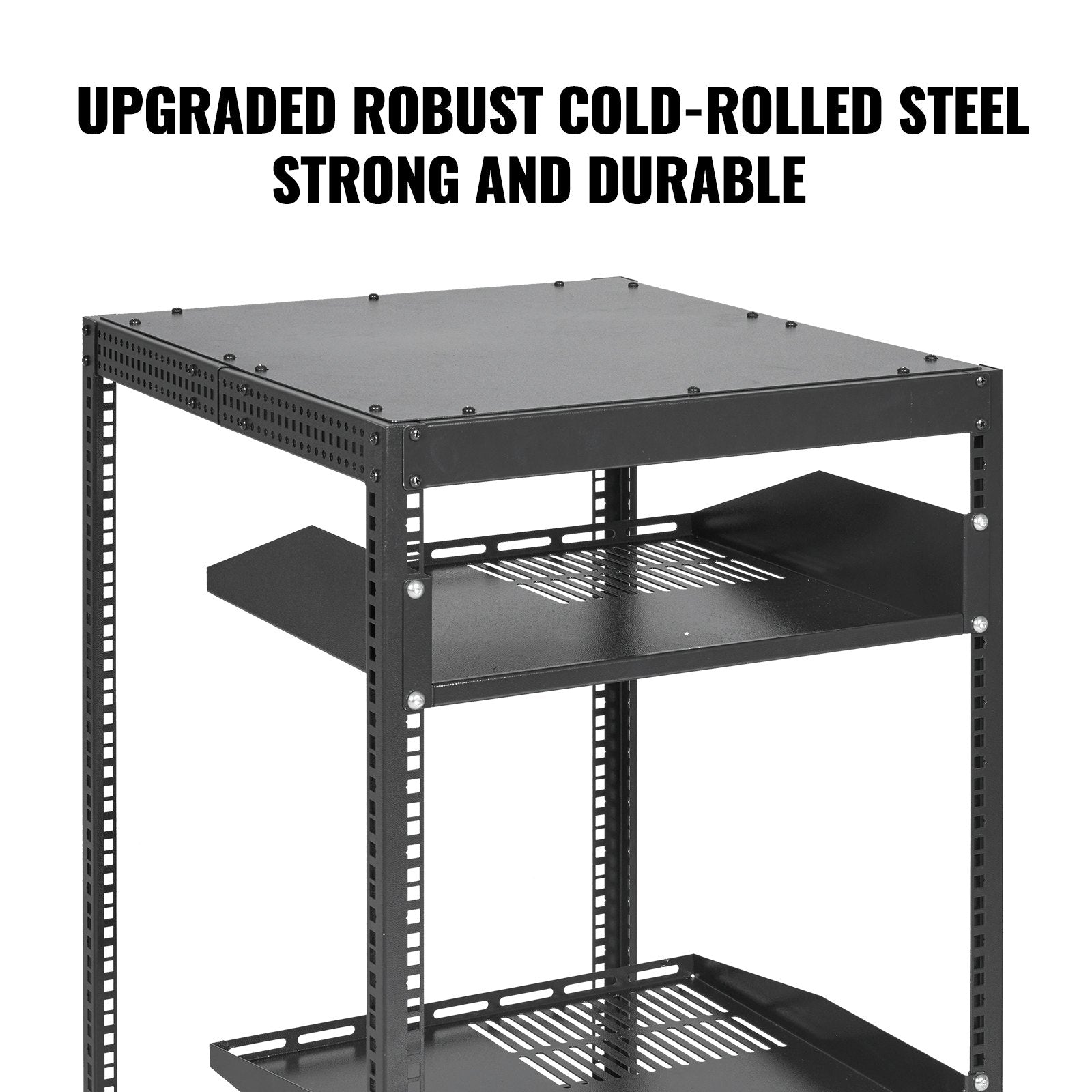 Server Rack 20U Open Frame 23-40in Adjustable Depth 4-Post Casters Standing