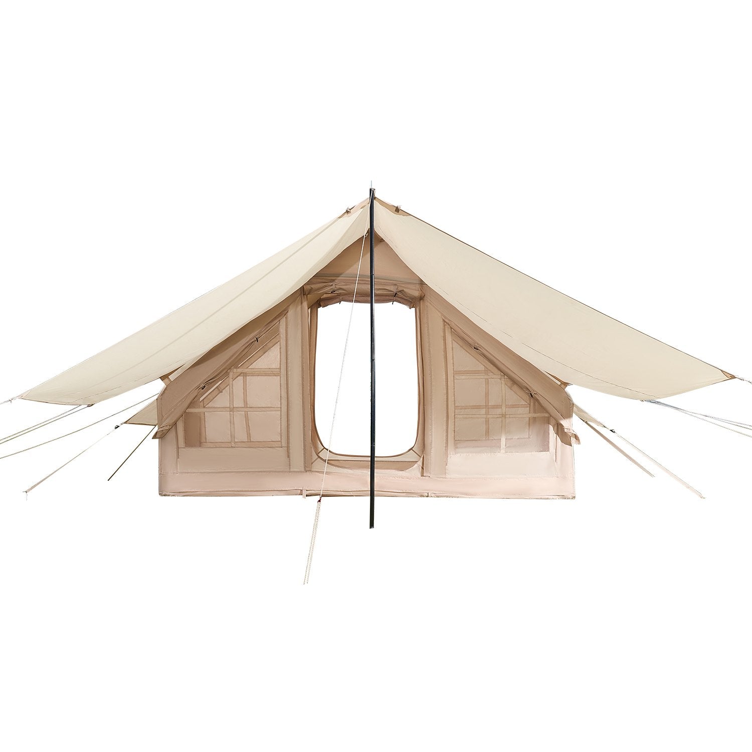 Inflatable 3-5 Person Camping Tent 300D Oxford with Canopy Beige Blow Up Tent