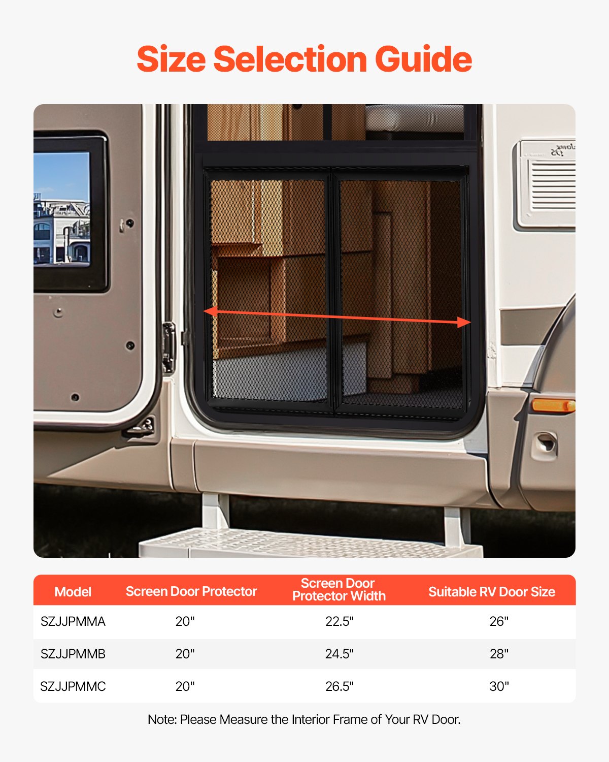 RV Screen Door Protector, Aluminum Mesh Grille for Pet Protection, Black