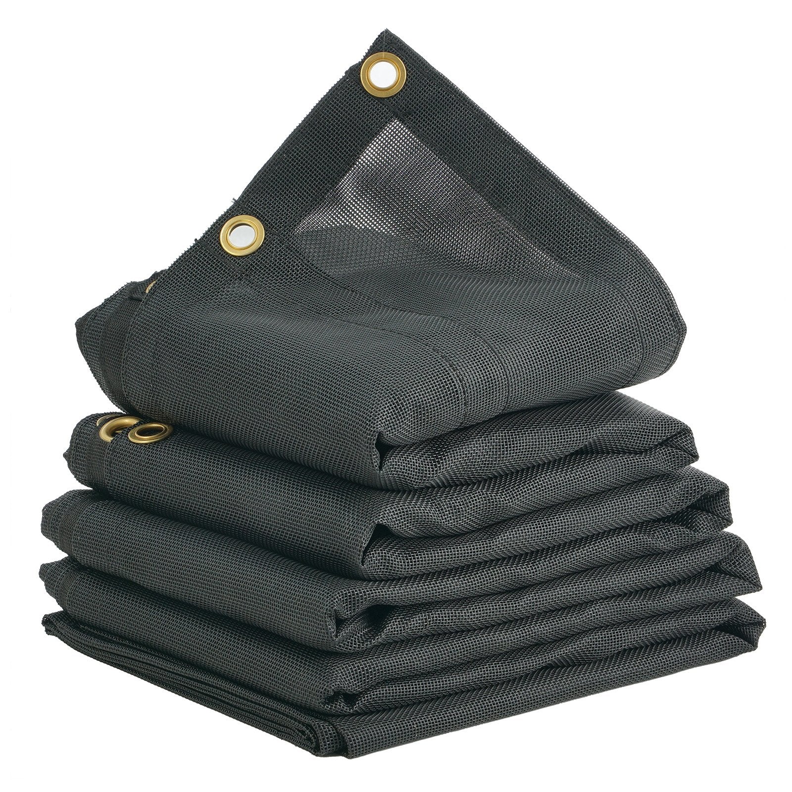 Dump Truck Mesh Tarp 7.5x18ft PVC Coated Black Heavy Duty with Brass Grommets