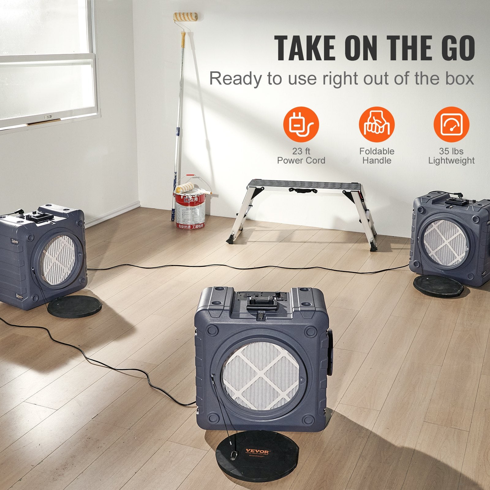 Air Scrubber 3-Stage Filtration 800 CFM Stackable Air Cleaner MERV10 H13 HEPA