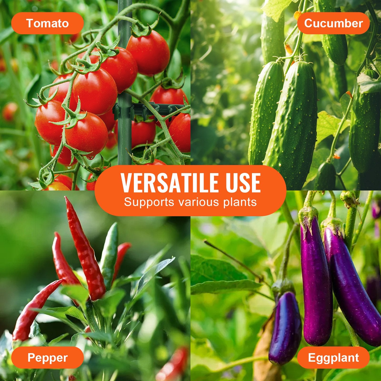 Tomato Cages 6 Packs Stackable 1230mm Trellis Plant Stakes Support for Garden