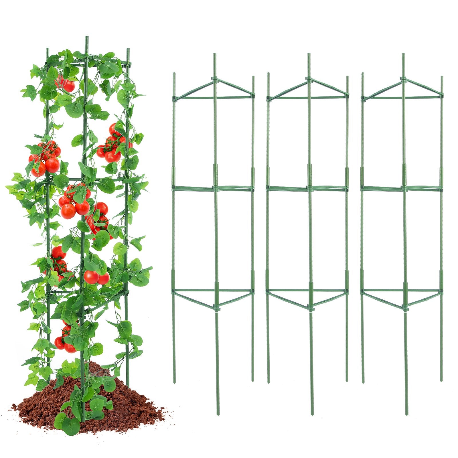 Tomato Cages 6 Packs Stackable 1230mm Trellis Plant Stakes Support for Garden