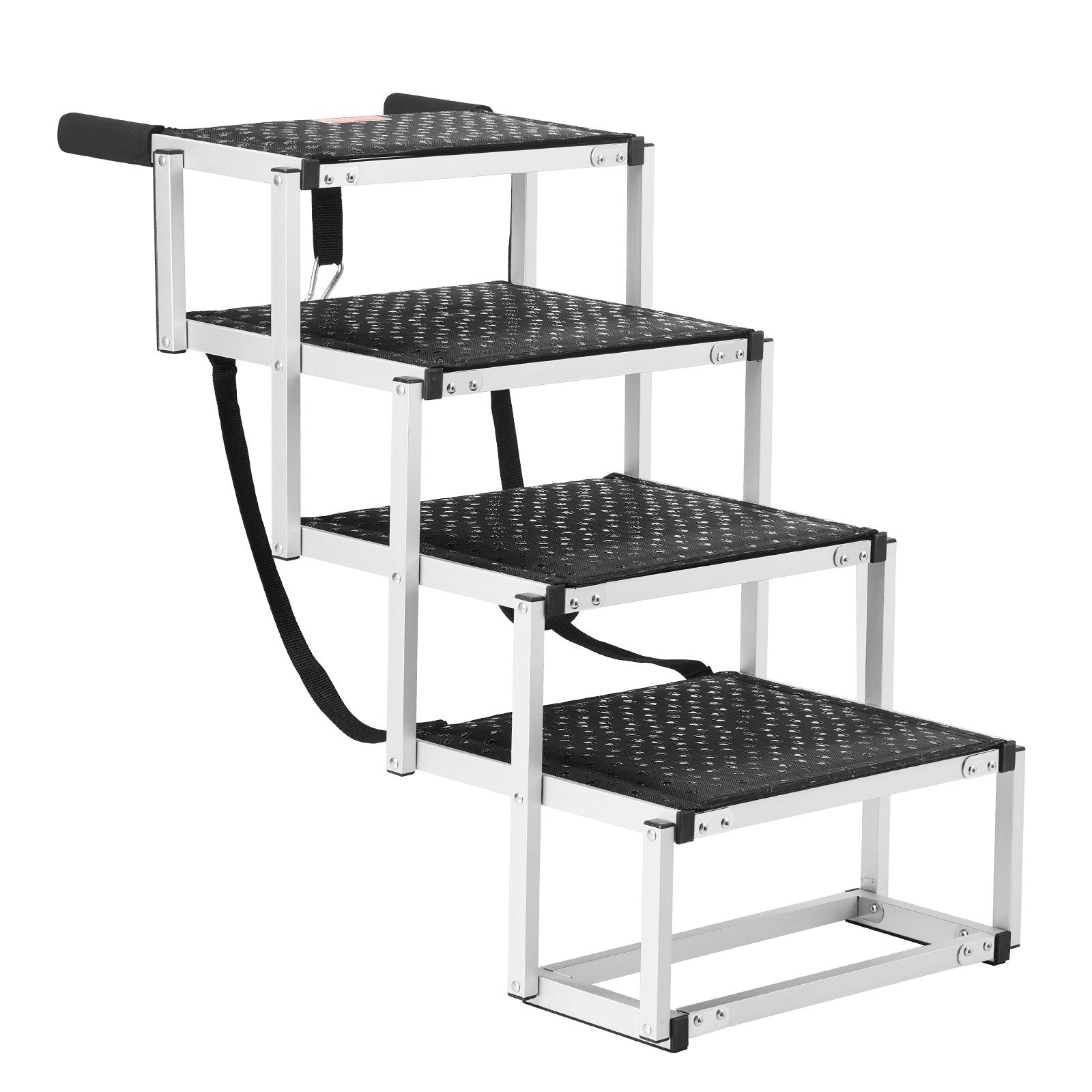 Dog Stair for Cars 4-Step Folding Ramp Nonslip Lightweight Aluminum 150 lbs