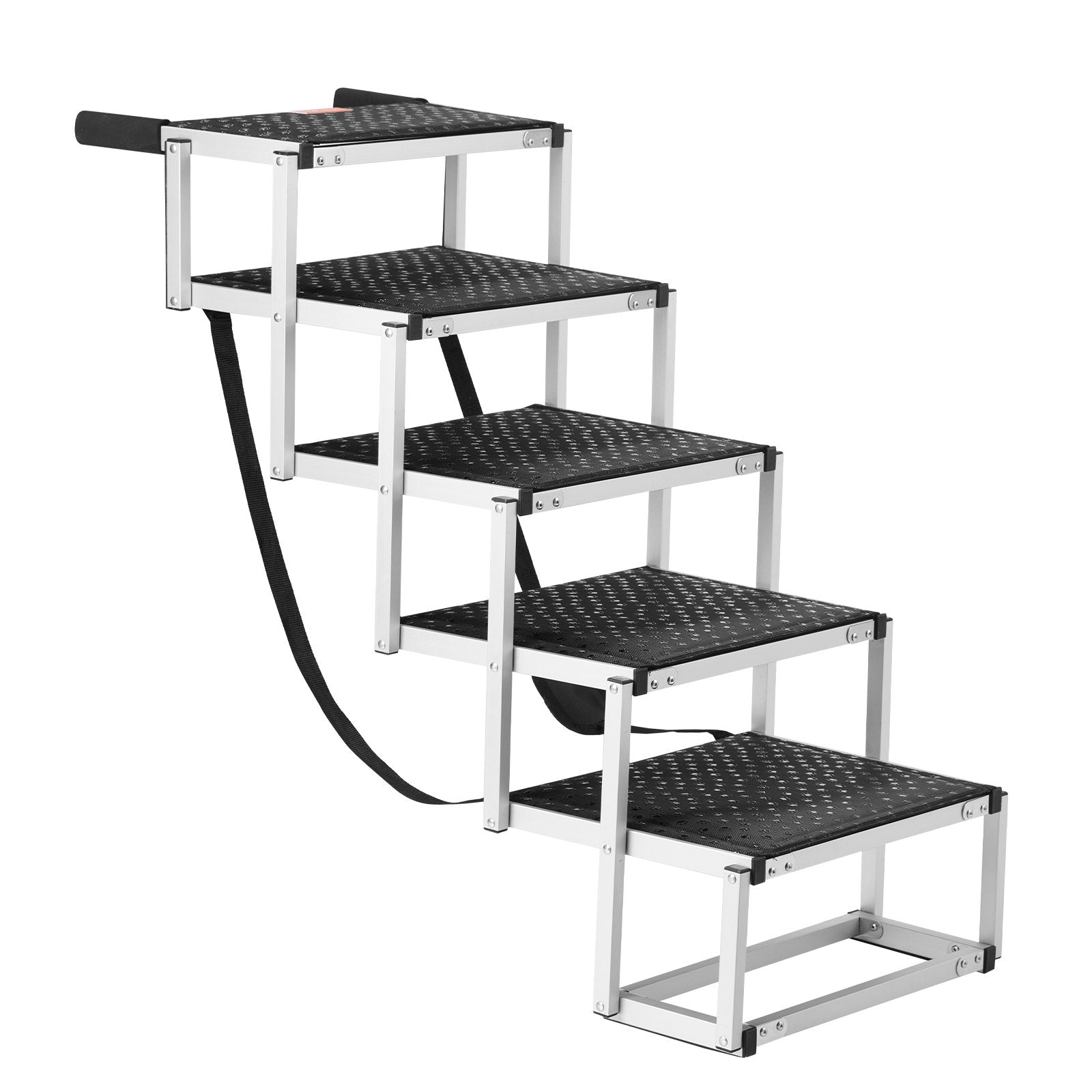 Dog Stair for Cars 5-Step Folding Ramp Nonslip Lightweight Aluminum 150 lbs
