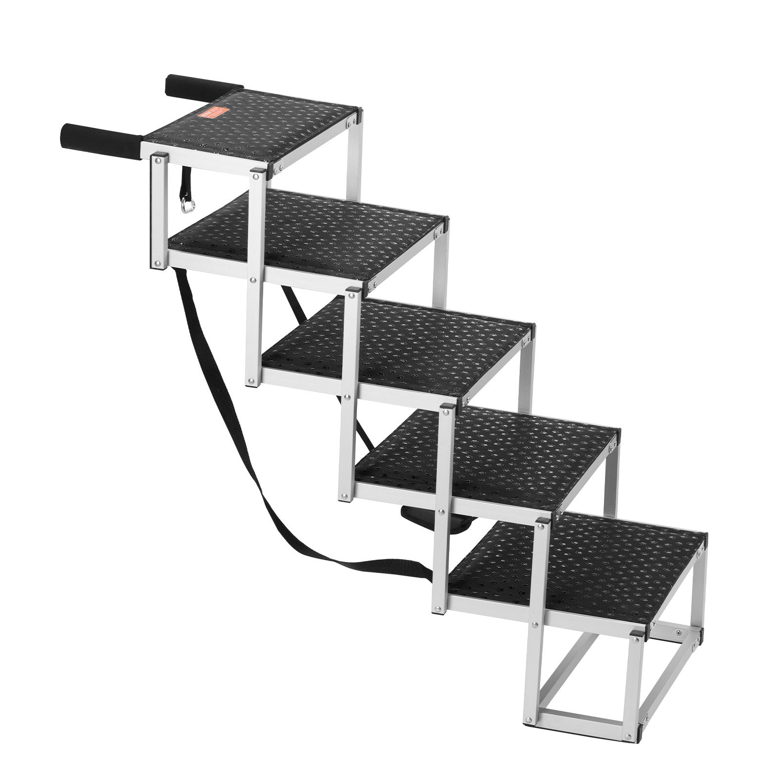 Dog Stair for Cars 5-Step Folding Ramp Nonslip Lightweight Aluminum 150 lbs