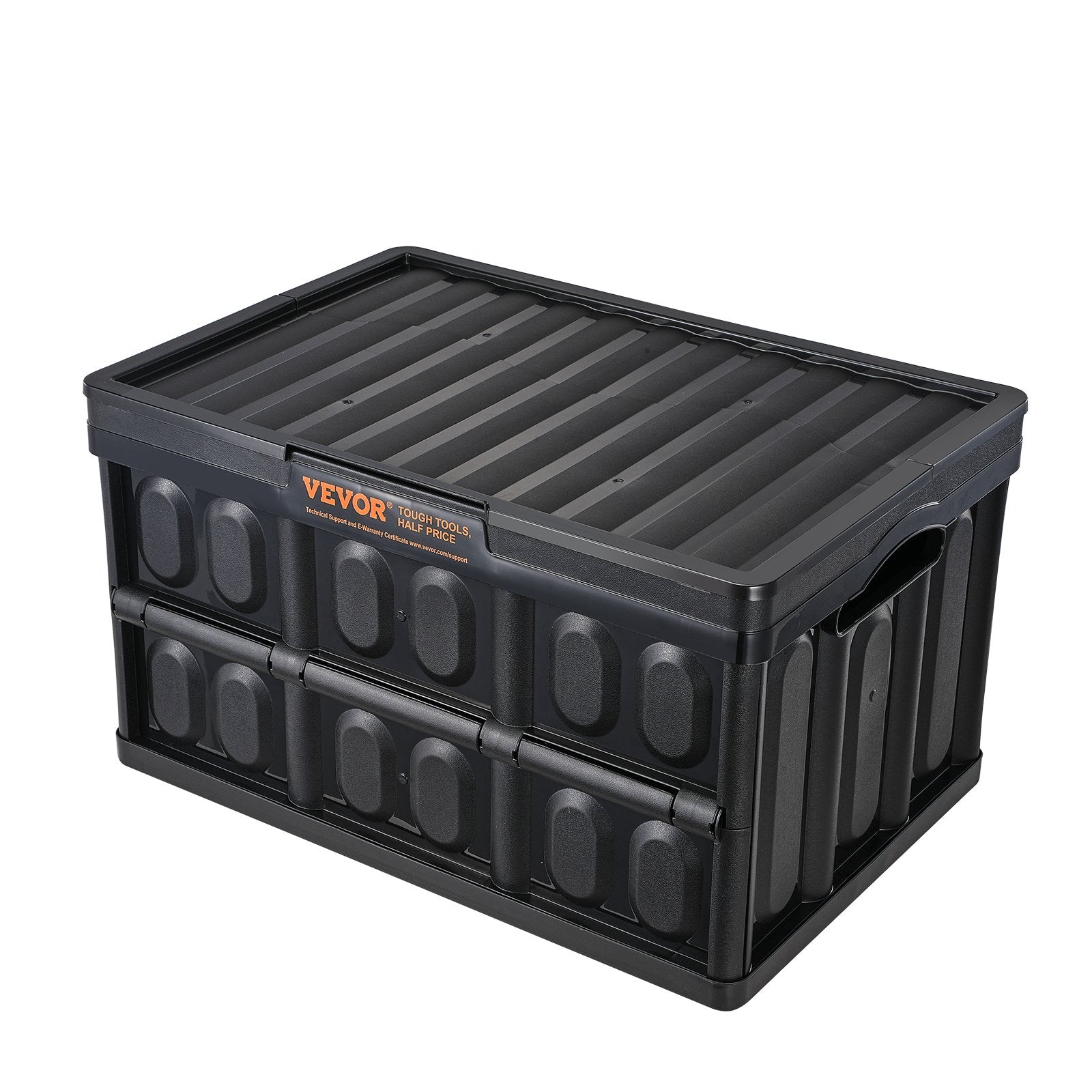 Collapsible Storage Bins with Lids 45L 3 Pack Folding Stackable Crates