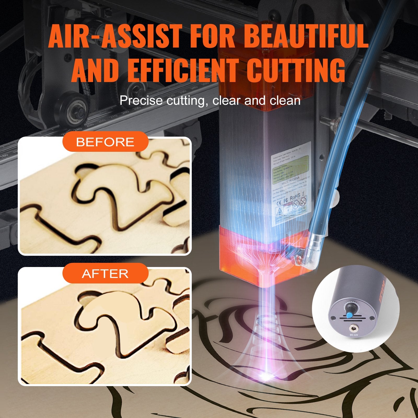 10W Laser Engraver, 15.7"x15.7" Area, 10000mm/min, Eye Protection, Wood & Metal