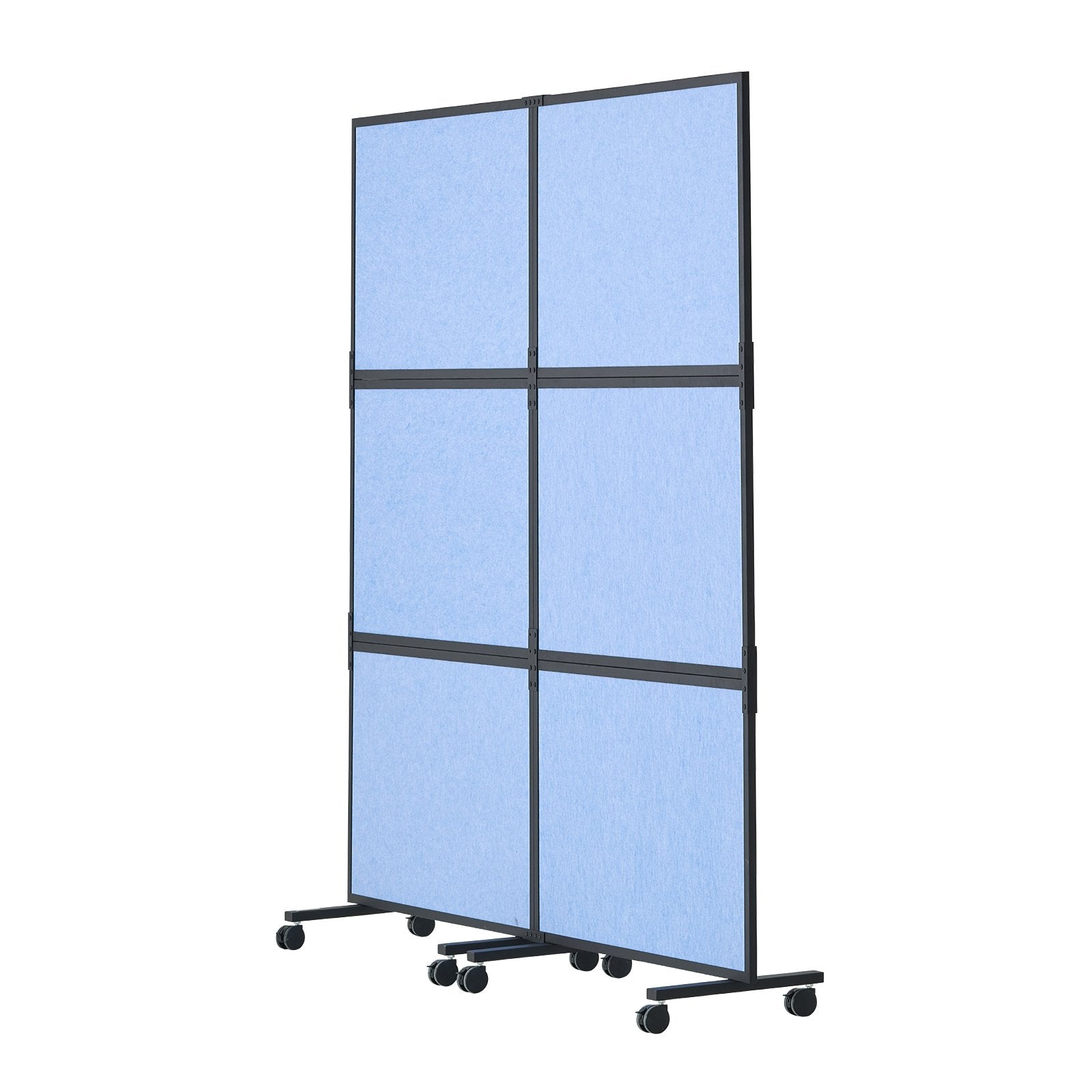 Office Divider 2-Panel Freestanding Wall Partition Privacy Divider Light Blue