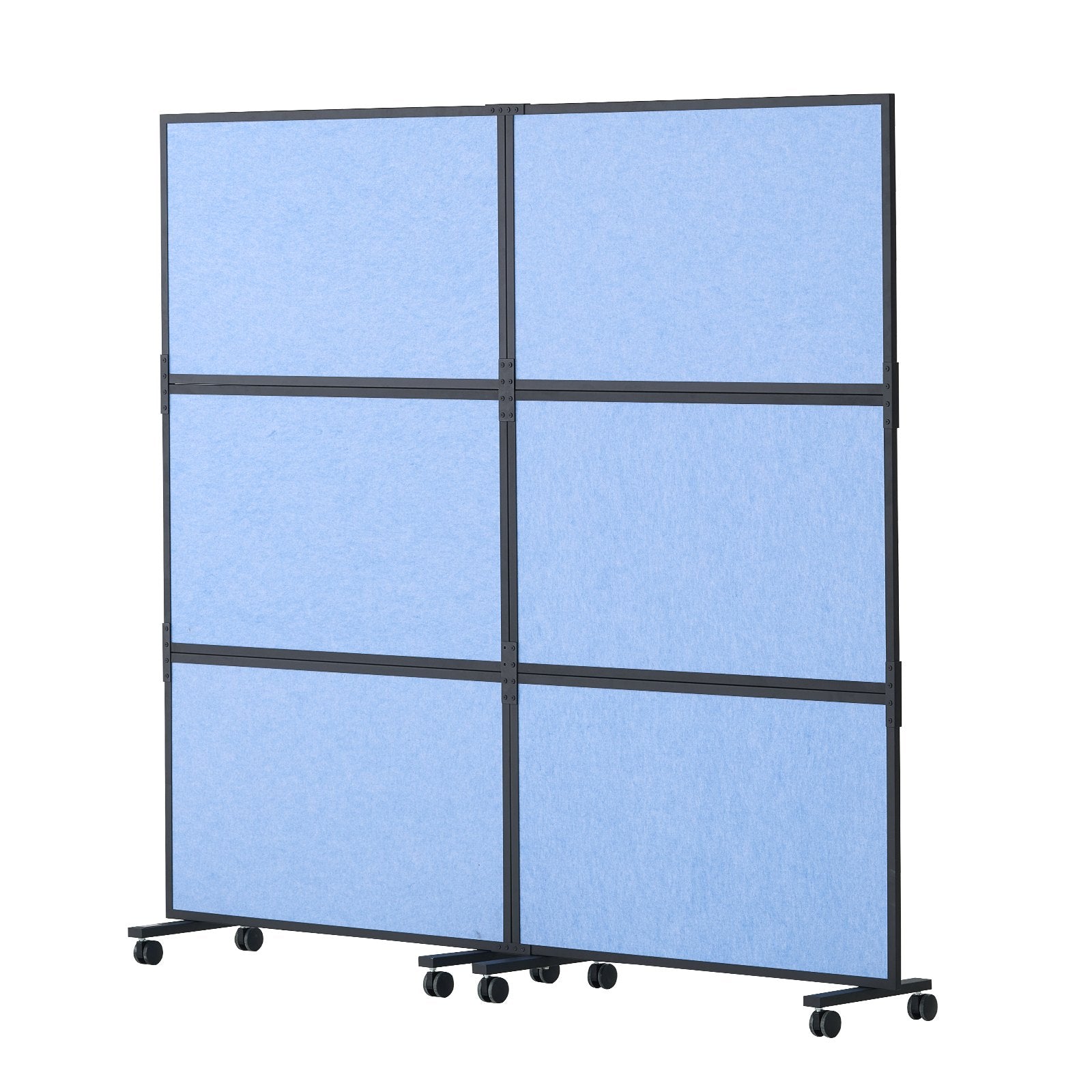 Office Divider 2-Panel Freestanding Wall Partition Privacy Divider Light Blue