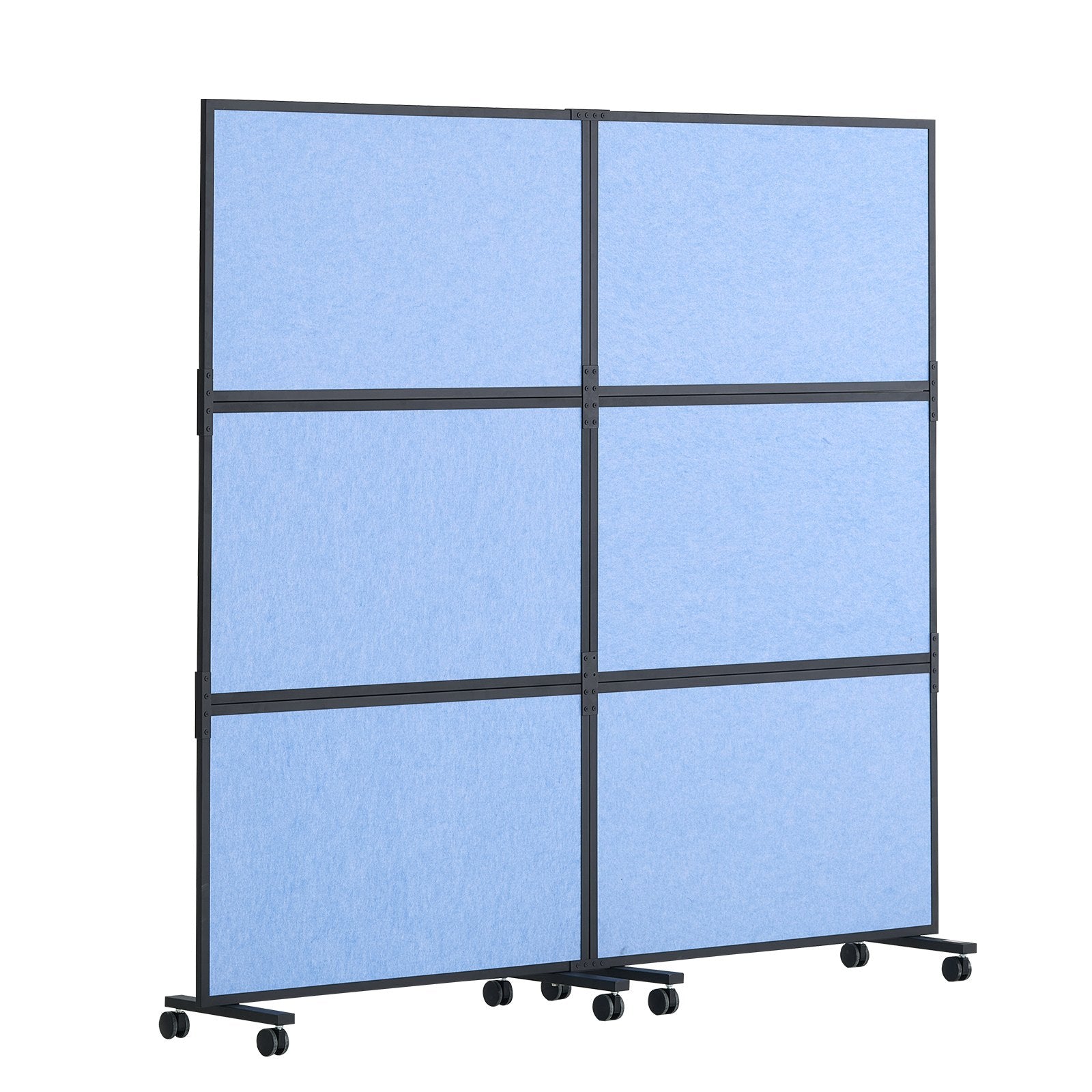Office Divider 2-Panel Freestanding Wall Partition Privacy Divider Light Blue