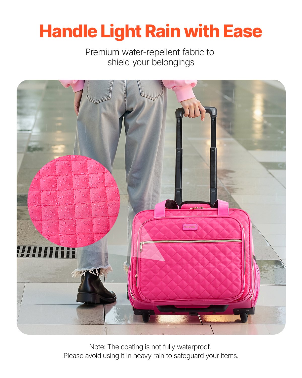 Rolling Laptop Bag Fits Up to 17.3" Wheeled Briefcase with Telescoping H&le Red