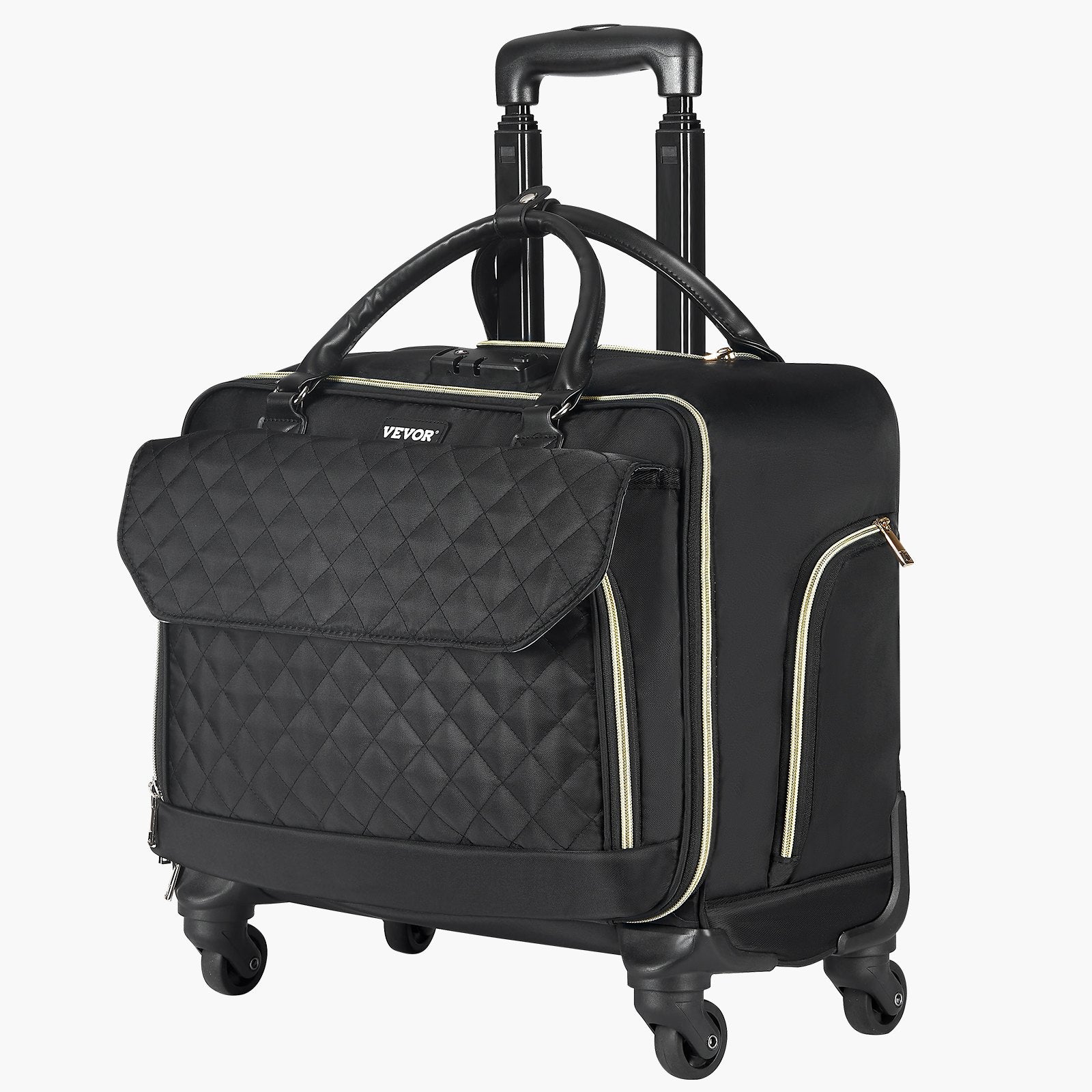 Laptop Bag Rolling Fits 17.3 Inch Wheeled Briefcase 4 Spinner Wheels TSA Lock