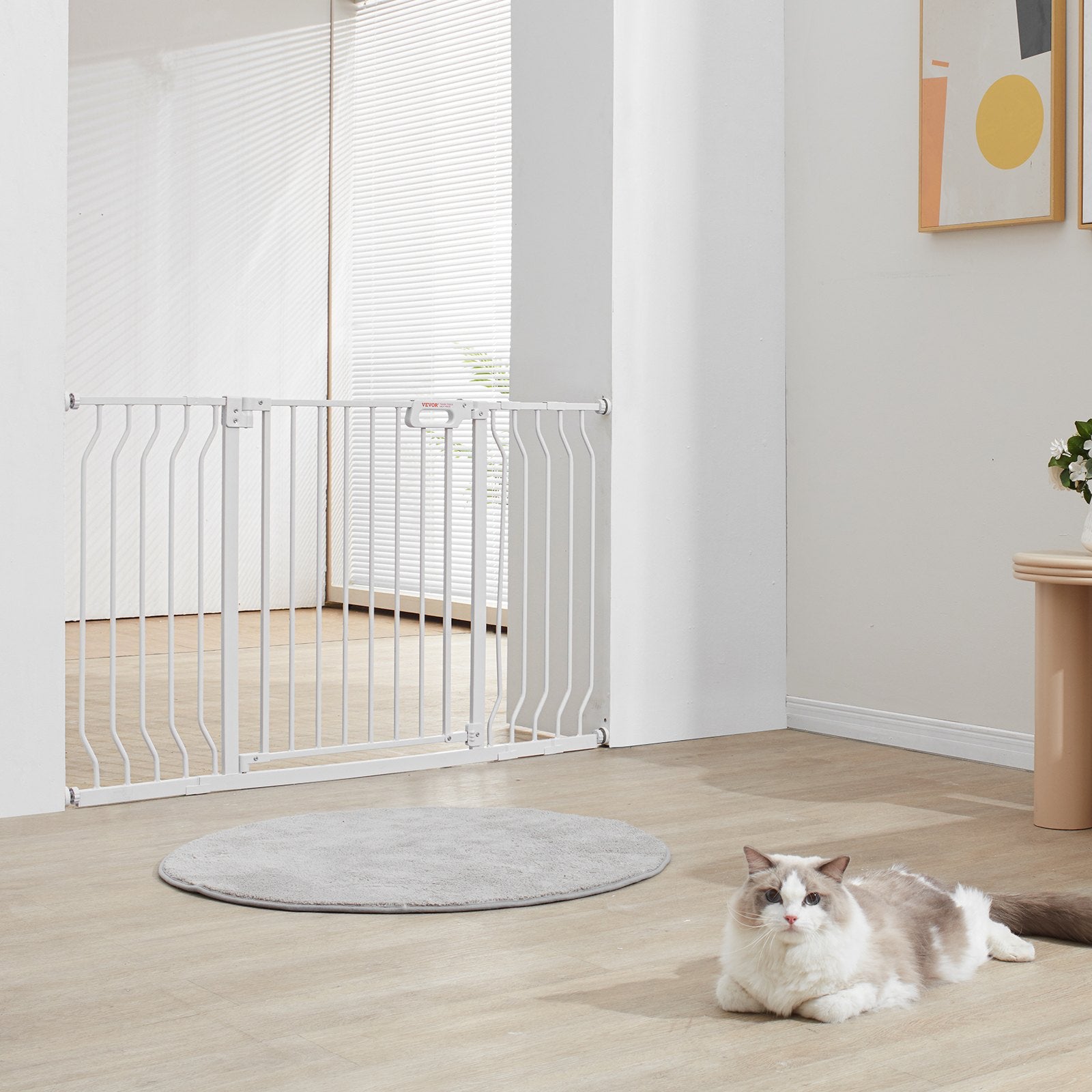 Baby Gate 749-1346mm Extra Wide 762mm High Step-Through Auto Close Wall Pressure