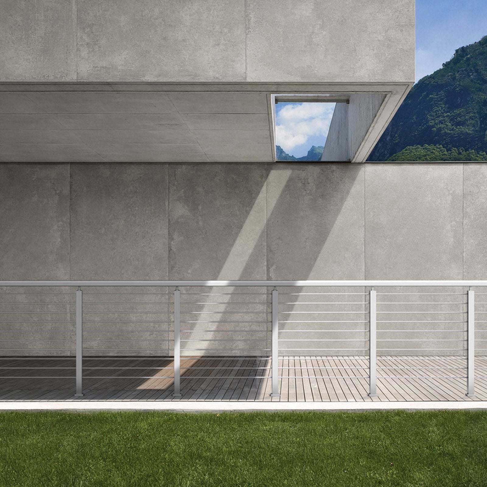 Cable Railing Post 36x1x2 SUS304 Stainless Steel Horizontal Hole Deck Bracket