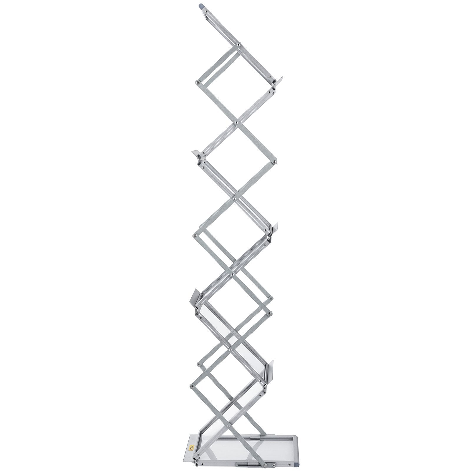 Foldable Magazine Display Rack 6-Pocket Double-Sided Brochure Stand with Bag