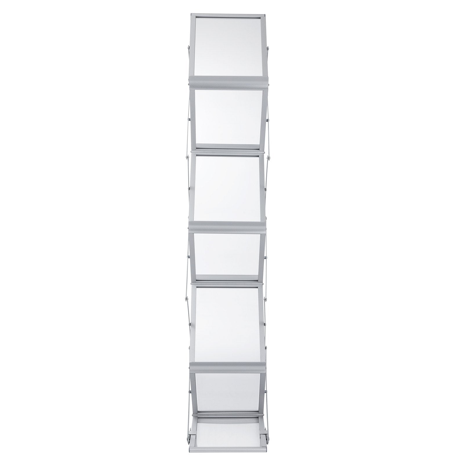Foldable Magazine Display Rack 6-Pocket Double-Sided Brochure Stand with Bag