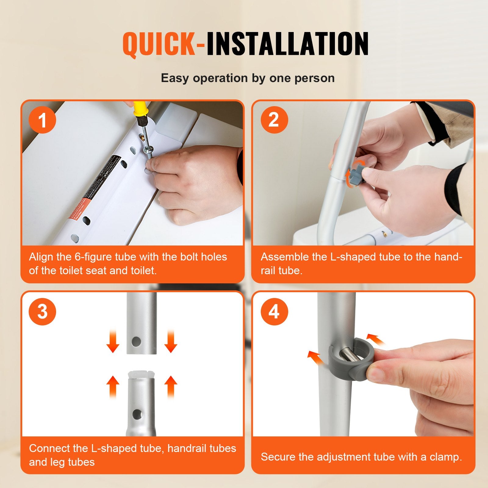 Toilet Safety Rail Bathroom Seat Frame Adjustable Handles Padded Armrests 136kg