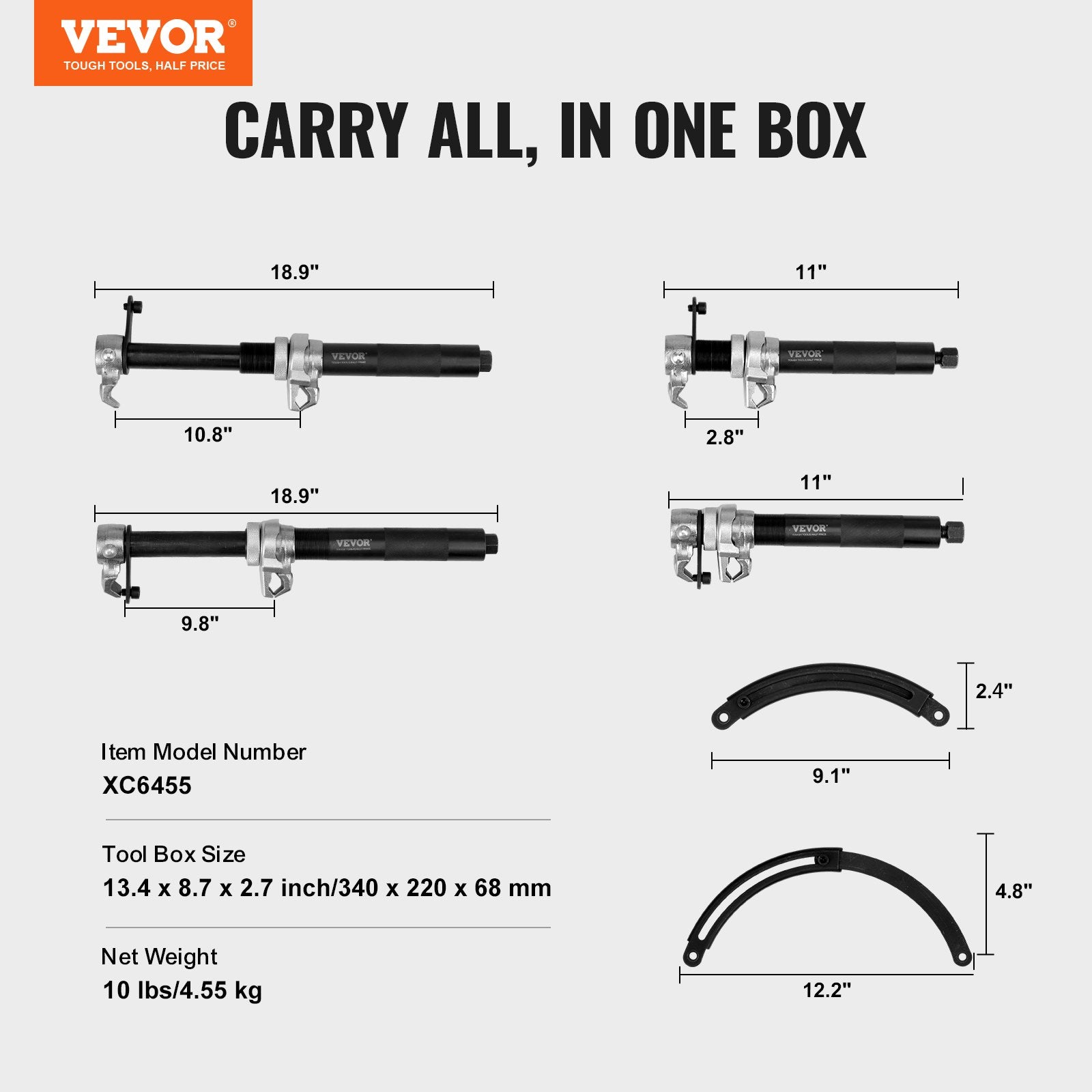 Coil Spring Compressor Tool 2 pcs Heavy Duty Macpherson Strut 2646 lbs with Case
