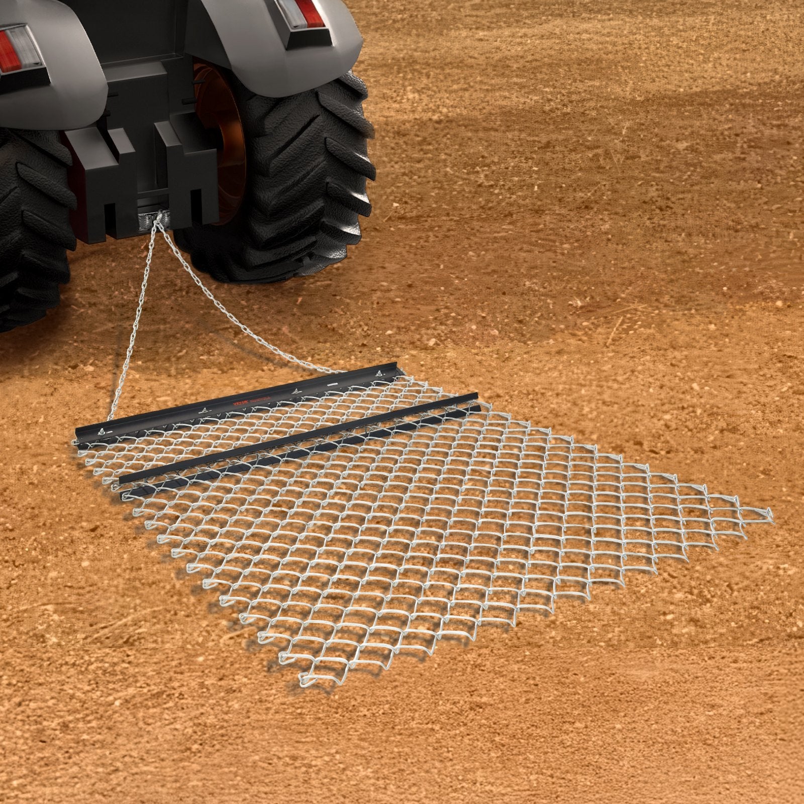 Drag Harrow 4x5ft, Q235 Steel, UTV Tractor Attachment, Landscape & Sod Leveling