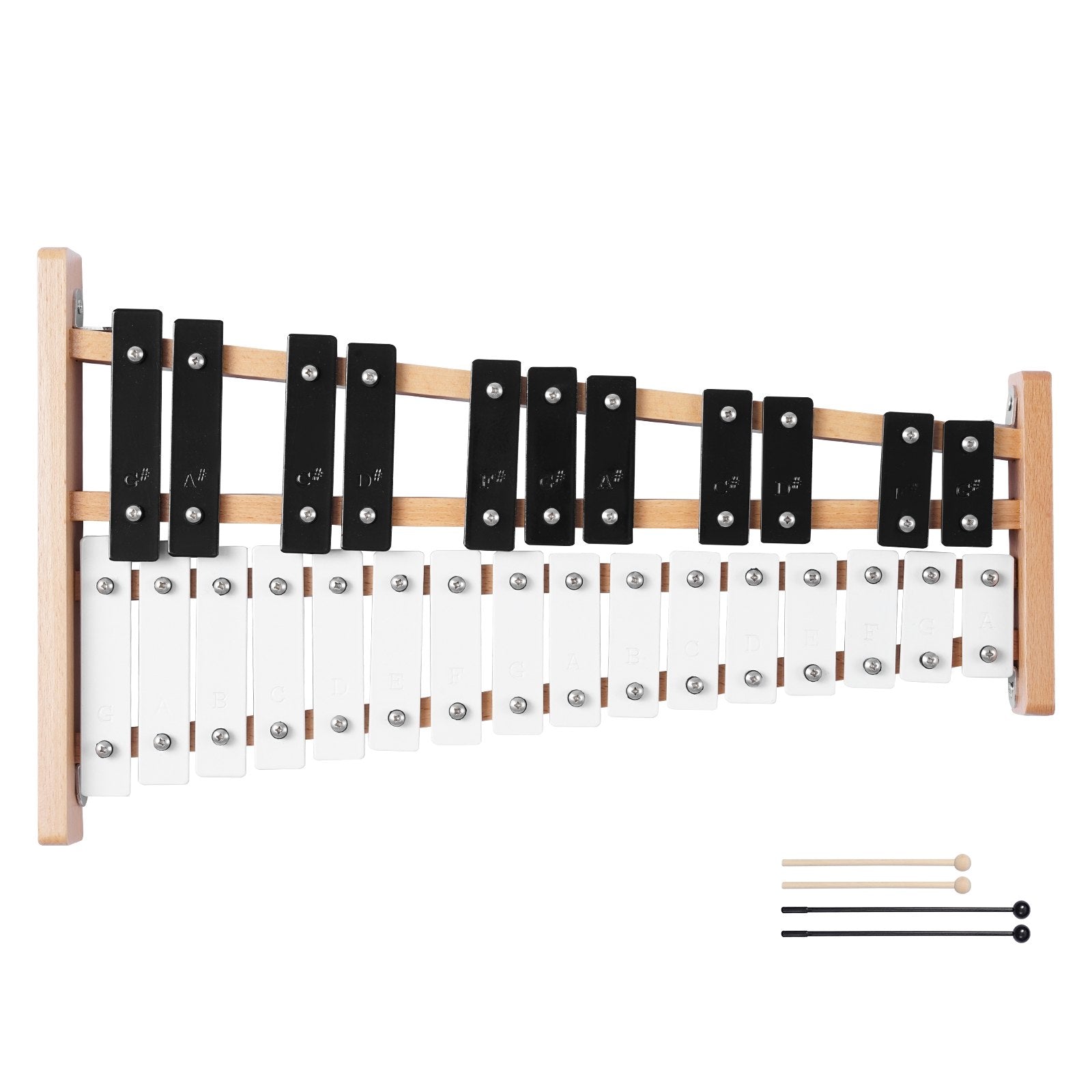 Glockenspiel Xylophone 27-Note Percussion Metal Keys Mallets Carry Bag