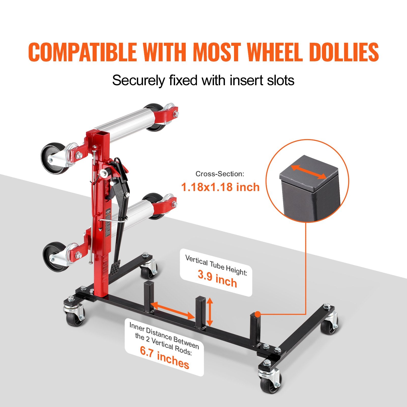Car Dolly Rack Storage 360 Wheels Hydraulic Ratchet Jack Stand 4-Dolly Holder