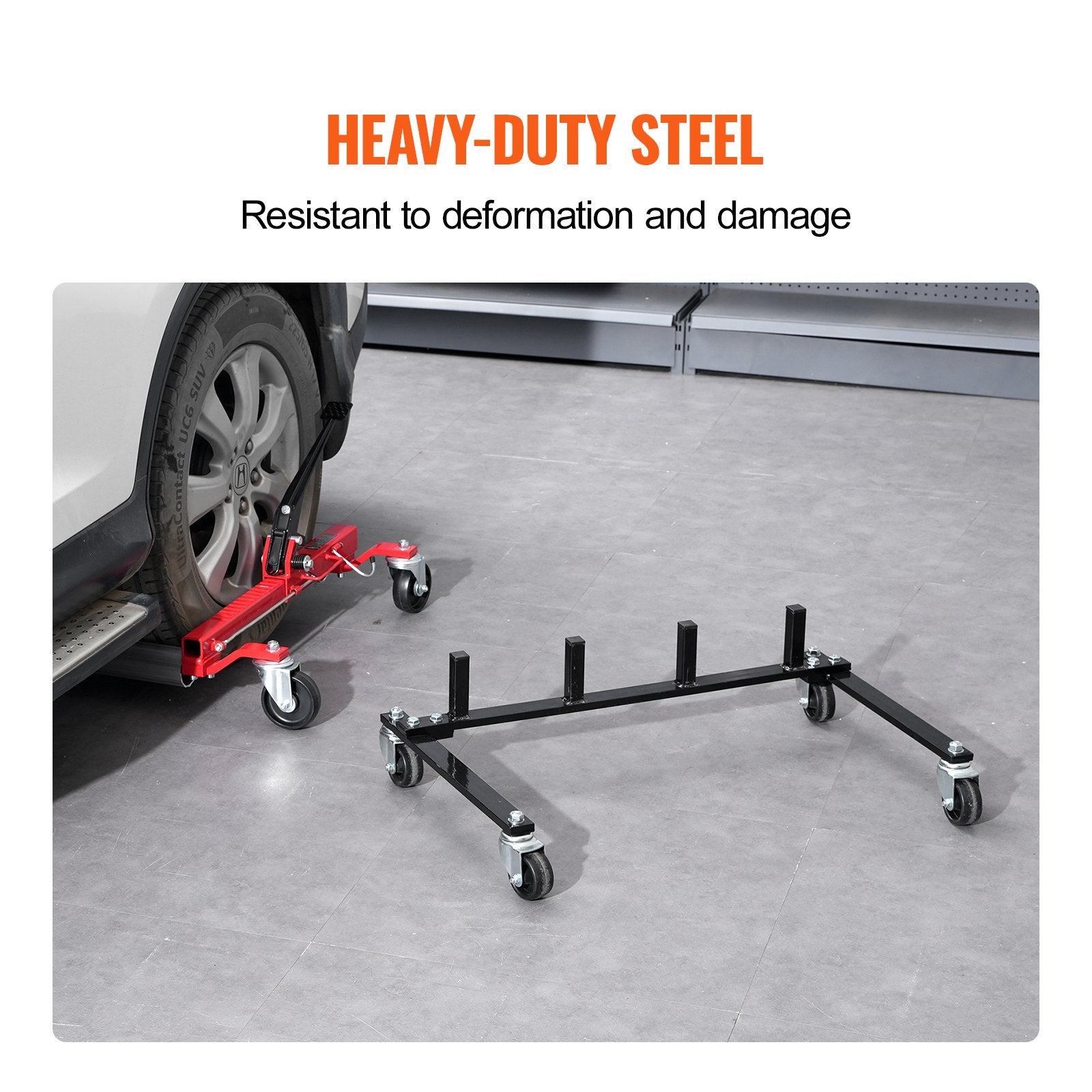 Car Dolly Rack Storage 360 Wheels Hydraulic Ratchet Jack Stand 4-Dolly Holder
