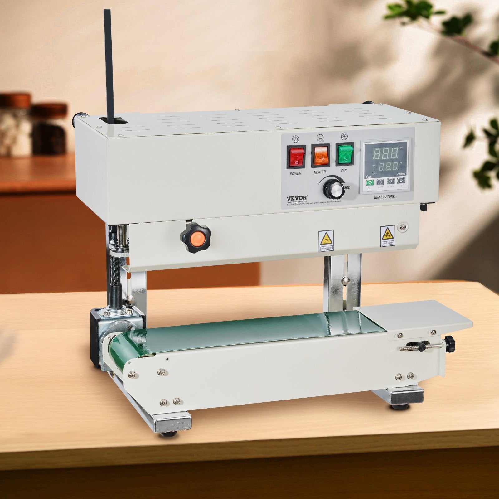 Continuous Bag Band Sealing Machine 6-12mm Digital Temp Control Carbon Steel