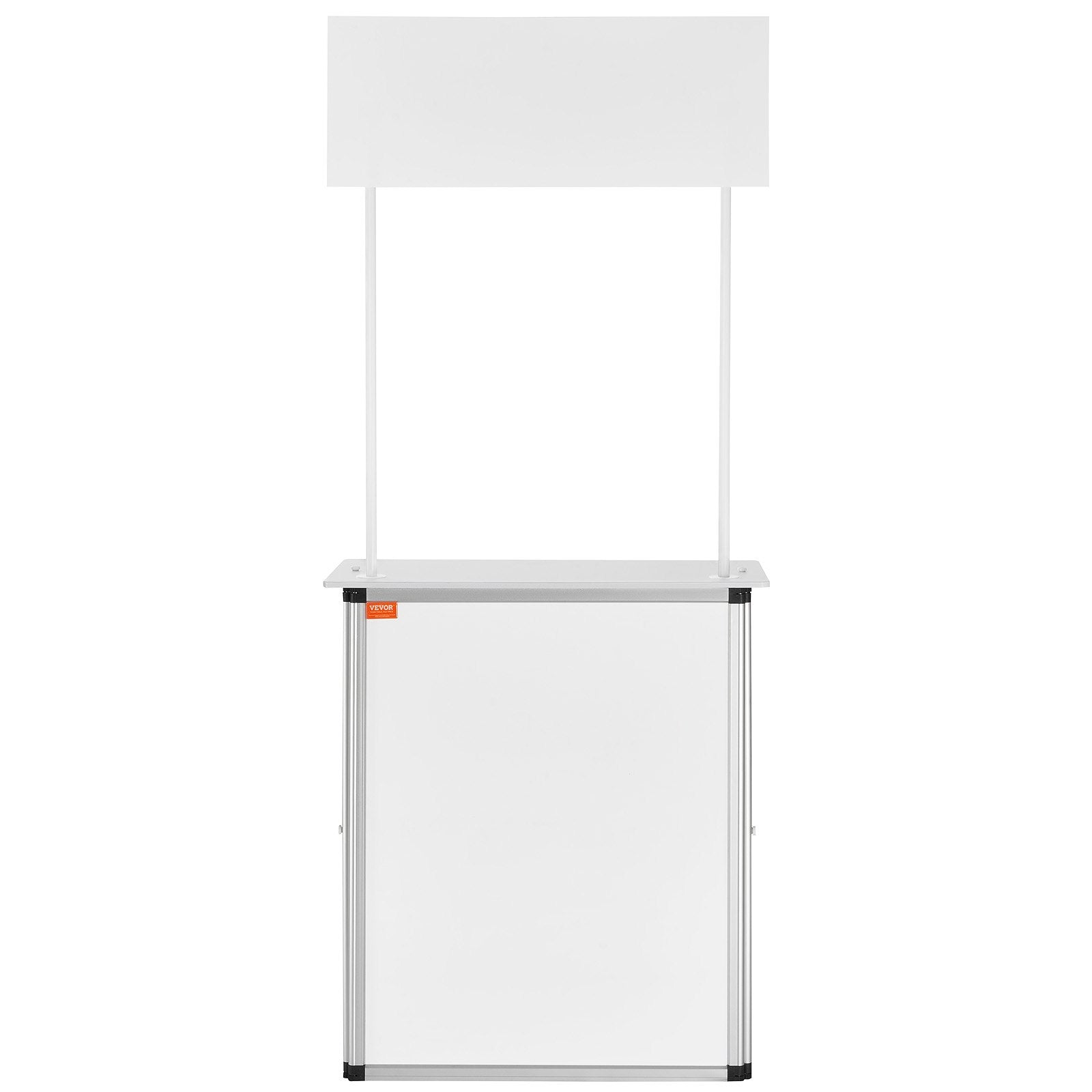 Portable Tradeshow Podium Table Foldable Exhibition Counter with Storage White